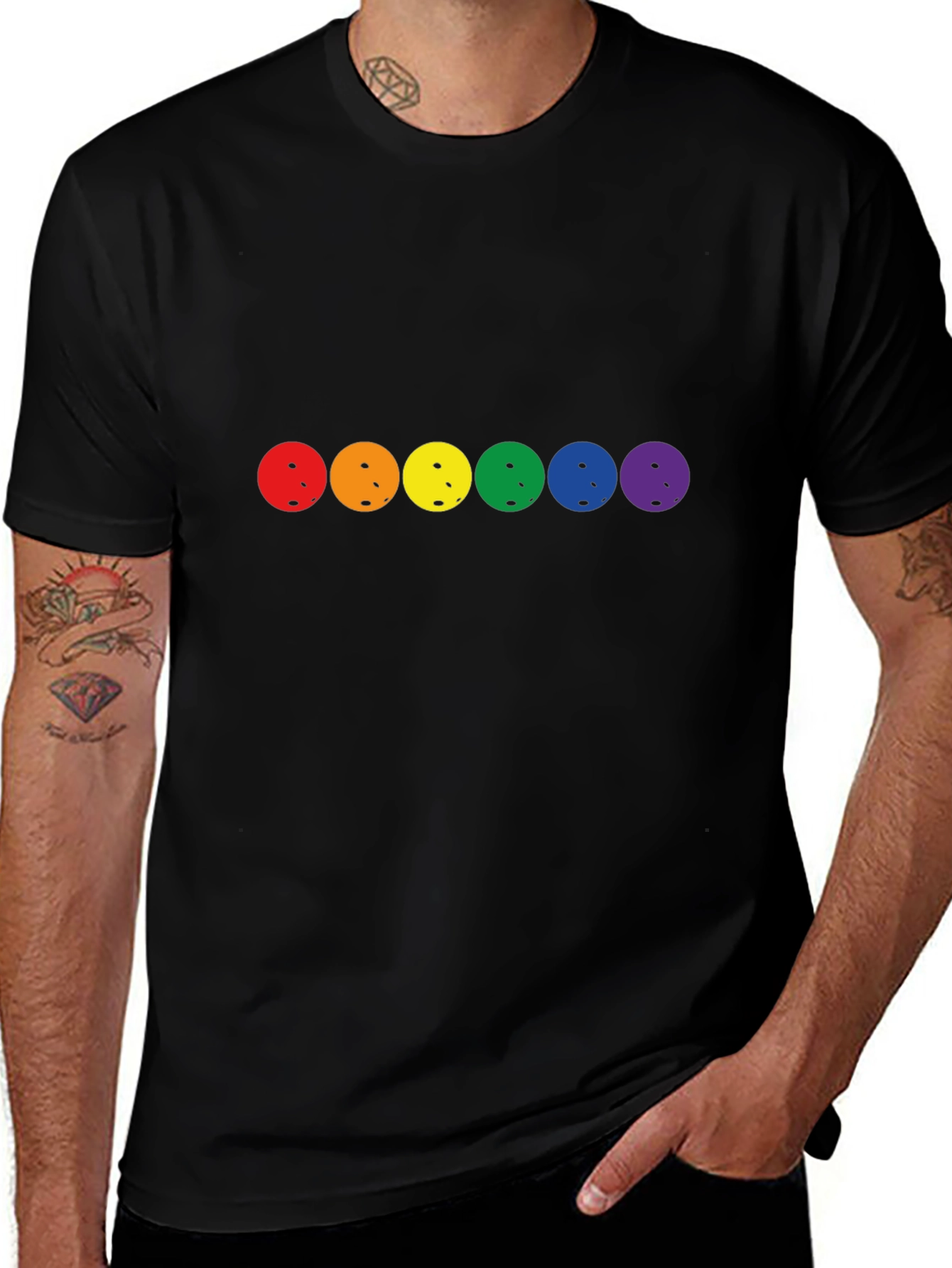 Variant 3 of Rainbow Pride Pickleball T-Shirt