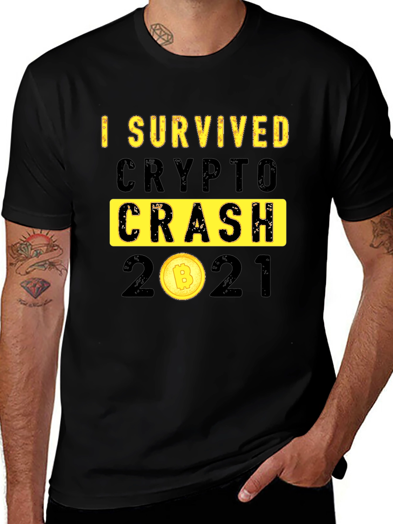 Variant 21 of I Survived Crypto Crash 2021 Graphic T-Shirt
