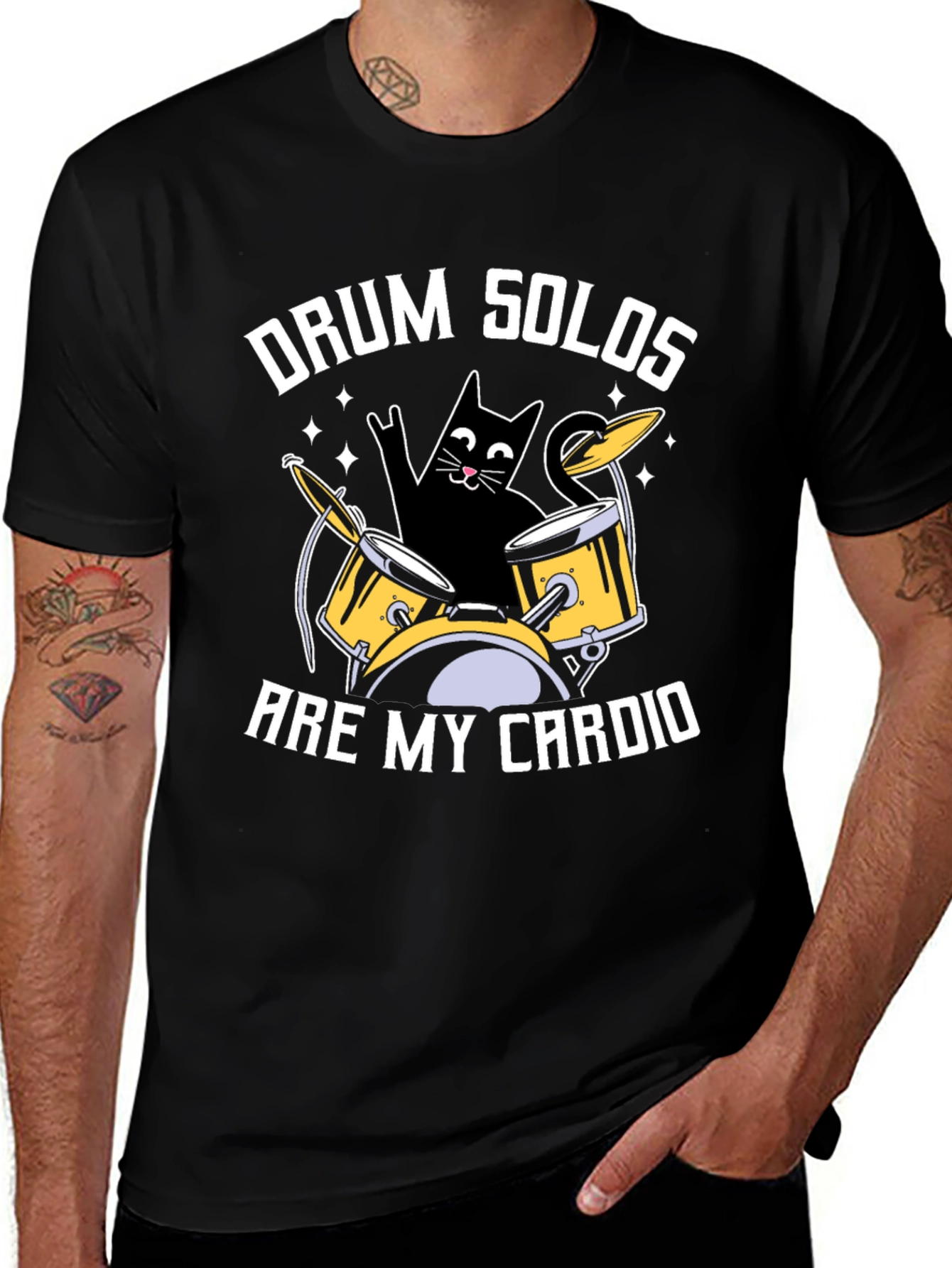 Variant 5 of Drum Solos Are My Cardio Cat T-Shirt