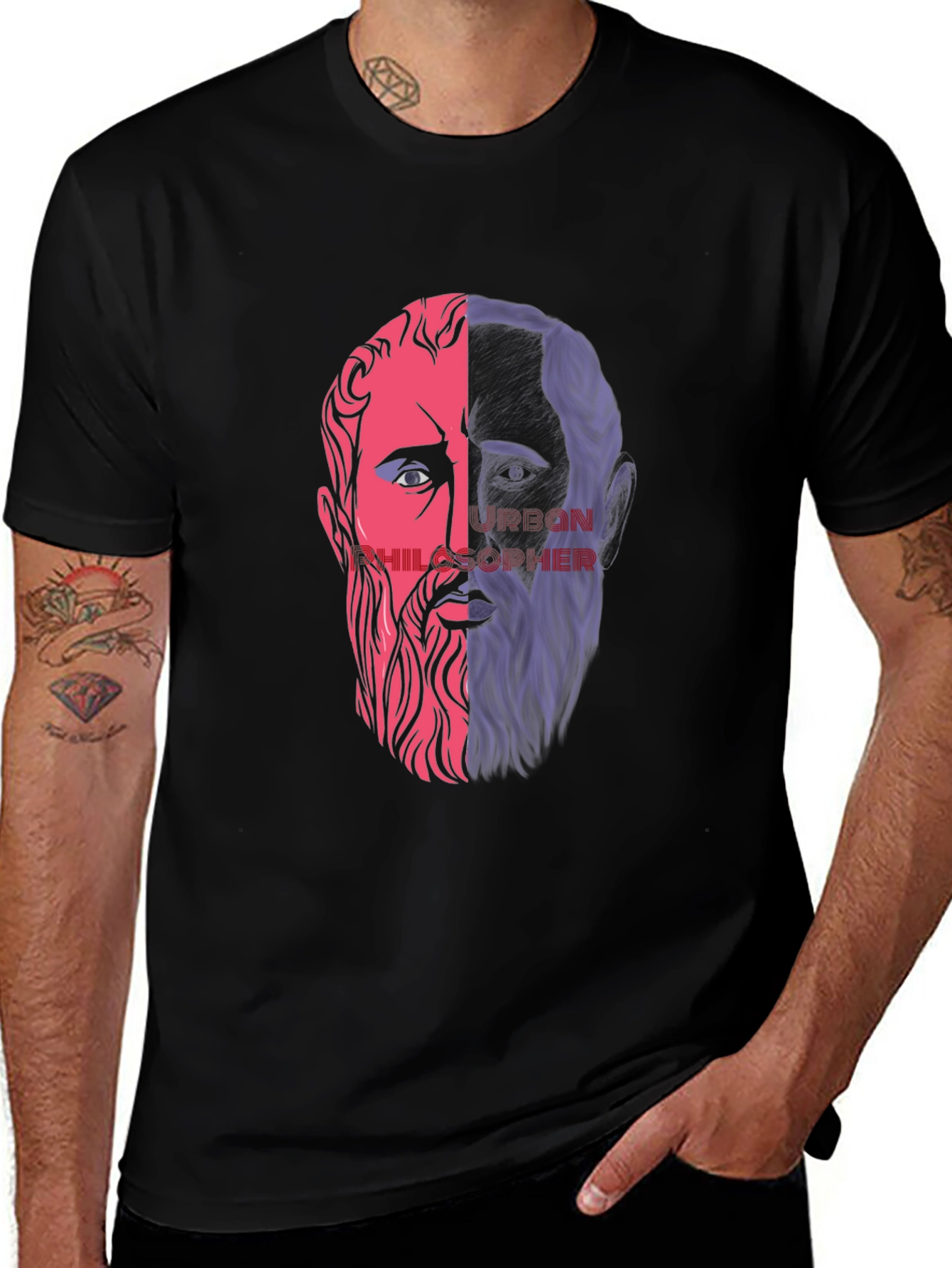 Variant 5 of Philosopher Split Face Graphic Tee