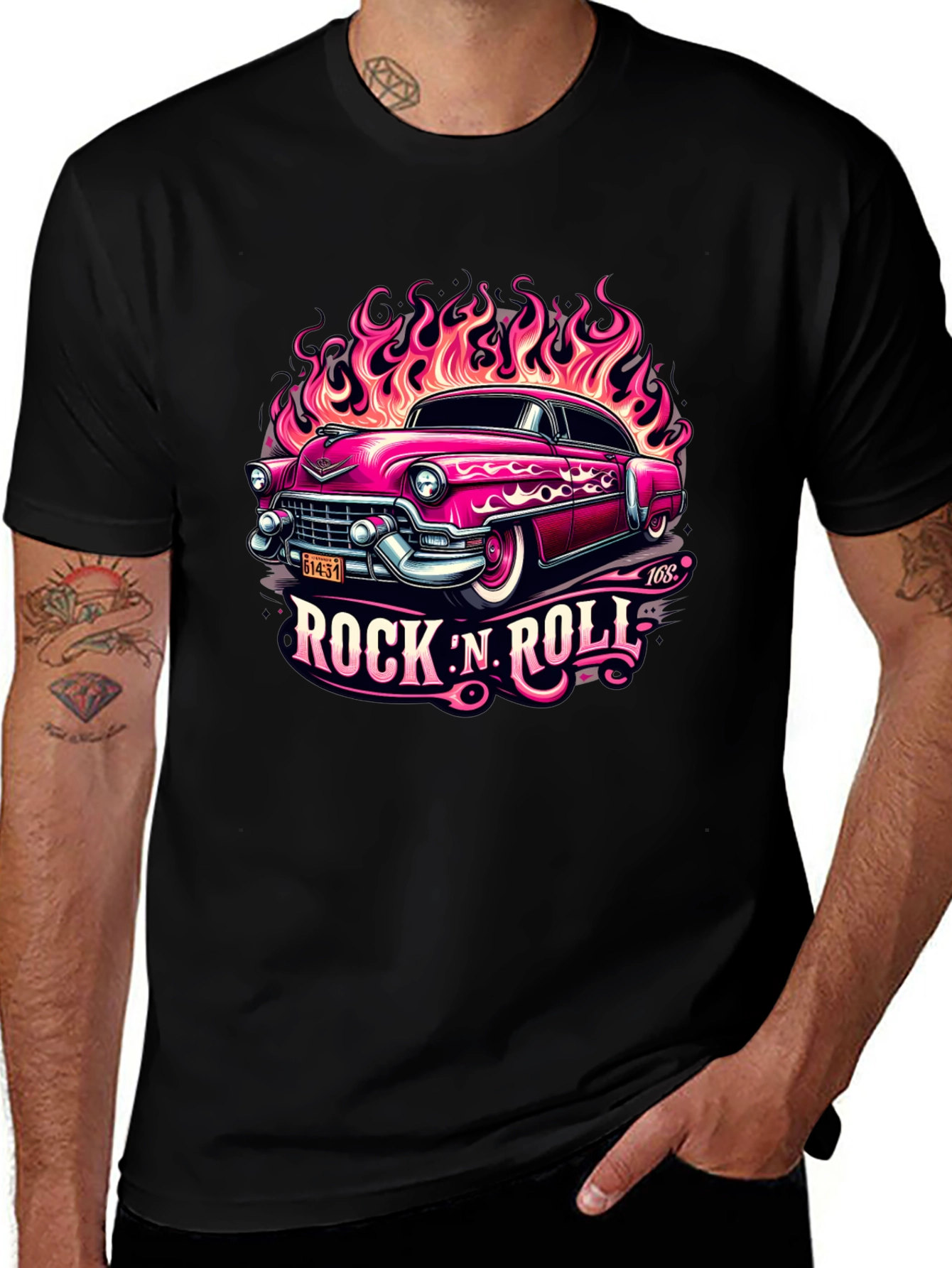 Rock 'N' Roll Classic Car Graphic Tee