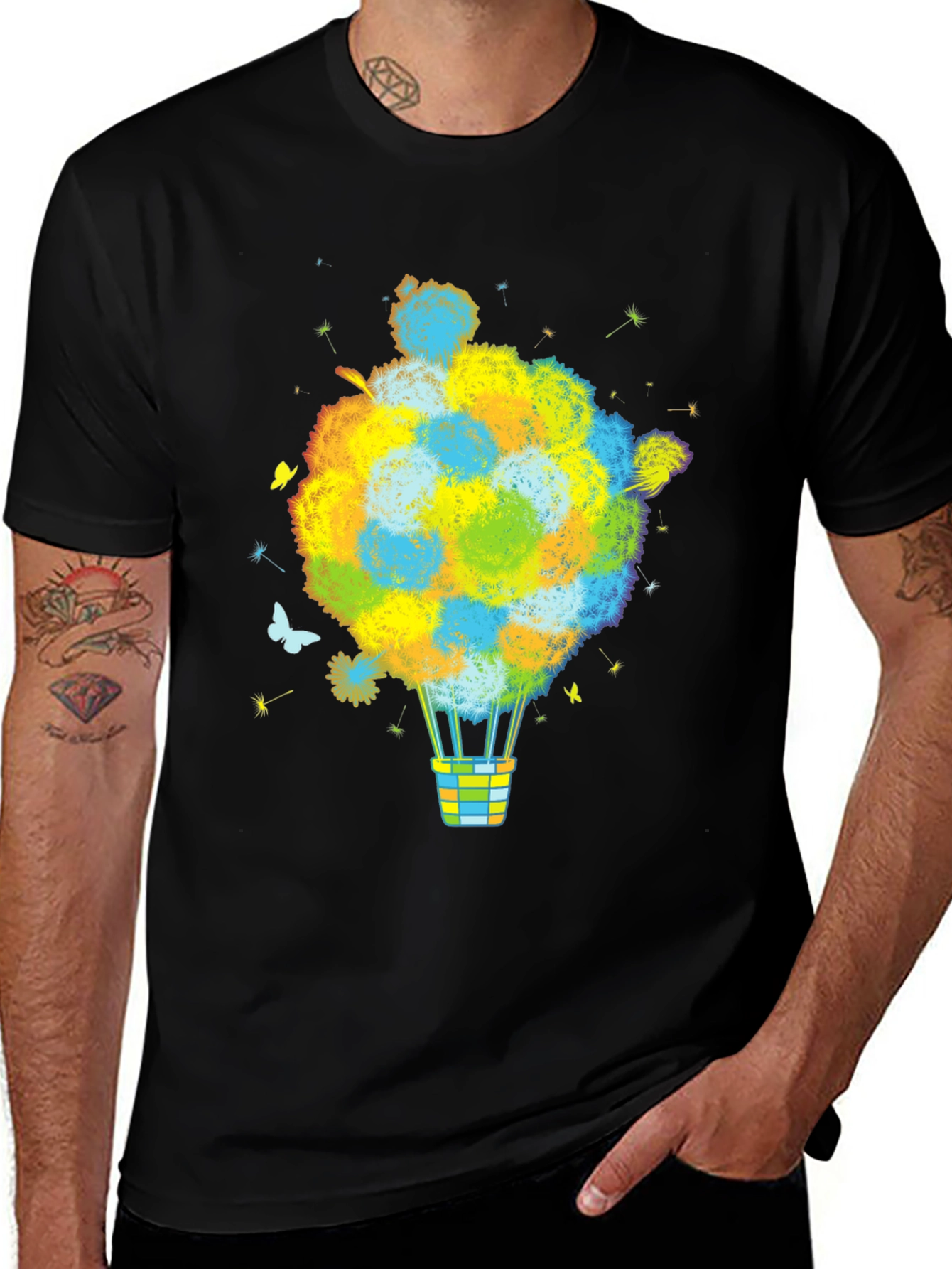 Colorful Hot Air Balloon Graphic T-Shirt