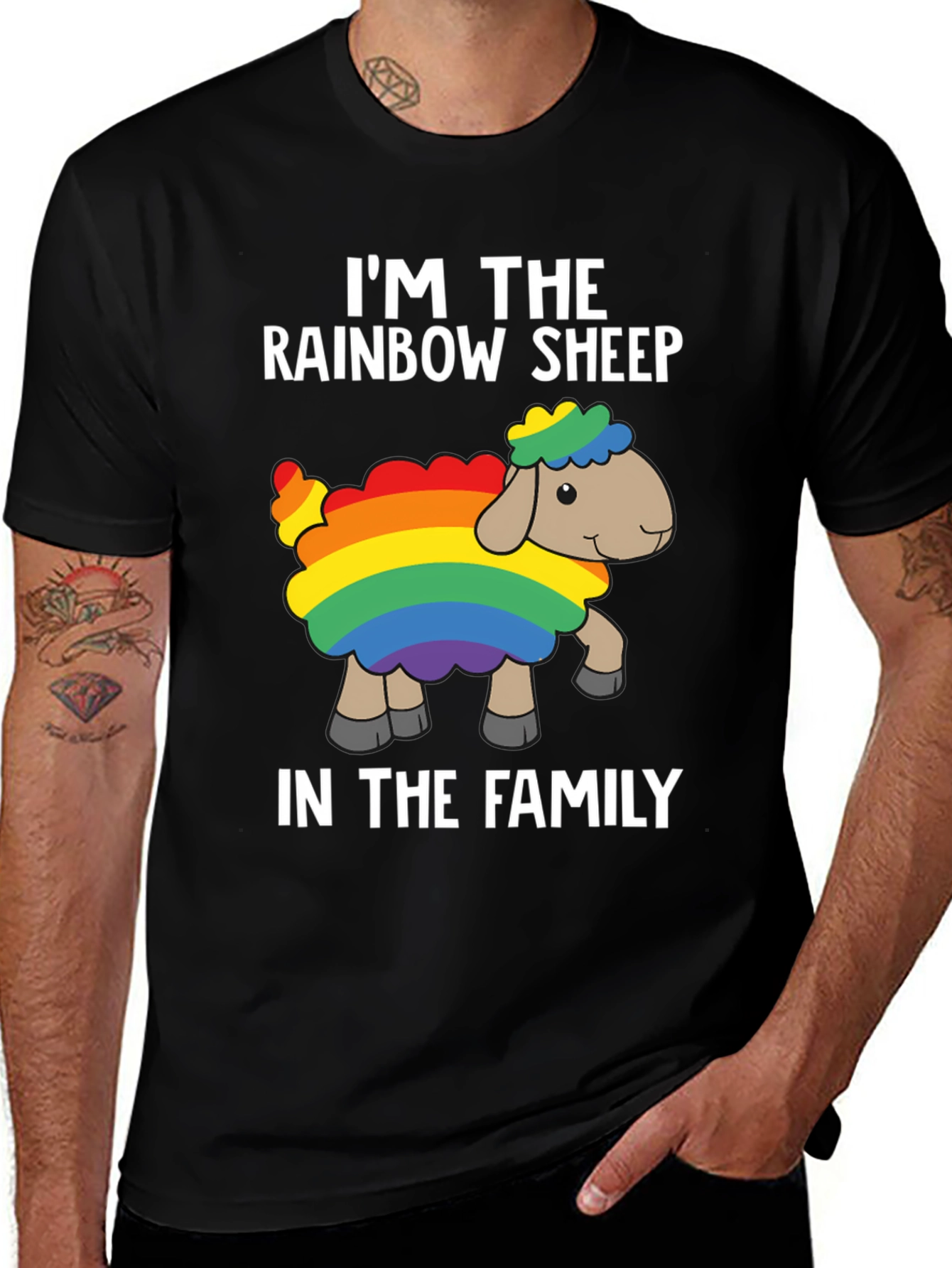 Rainbow Sheep Family Pride T-Shirt