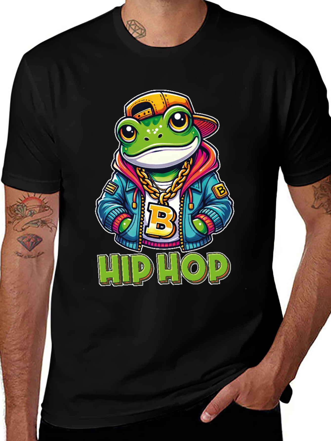 Variant 28 of Hip Hop Frog T-Shirt - Cool Cartoon Graphic Tee
