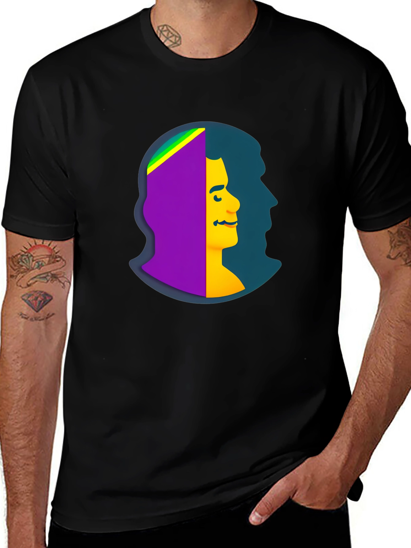 Variant 28 of Abstract Face Graphic Tee - Modern Art Shirt
