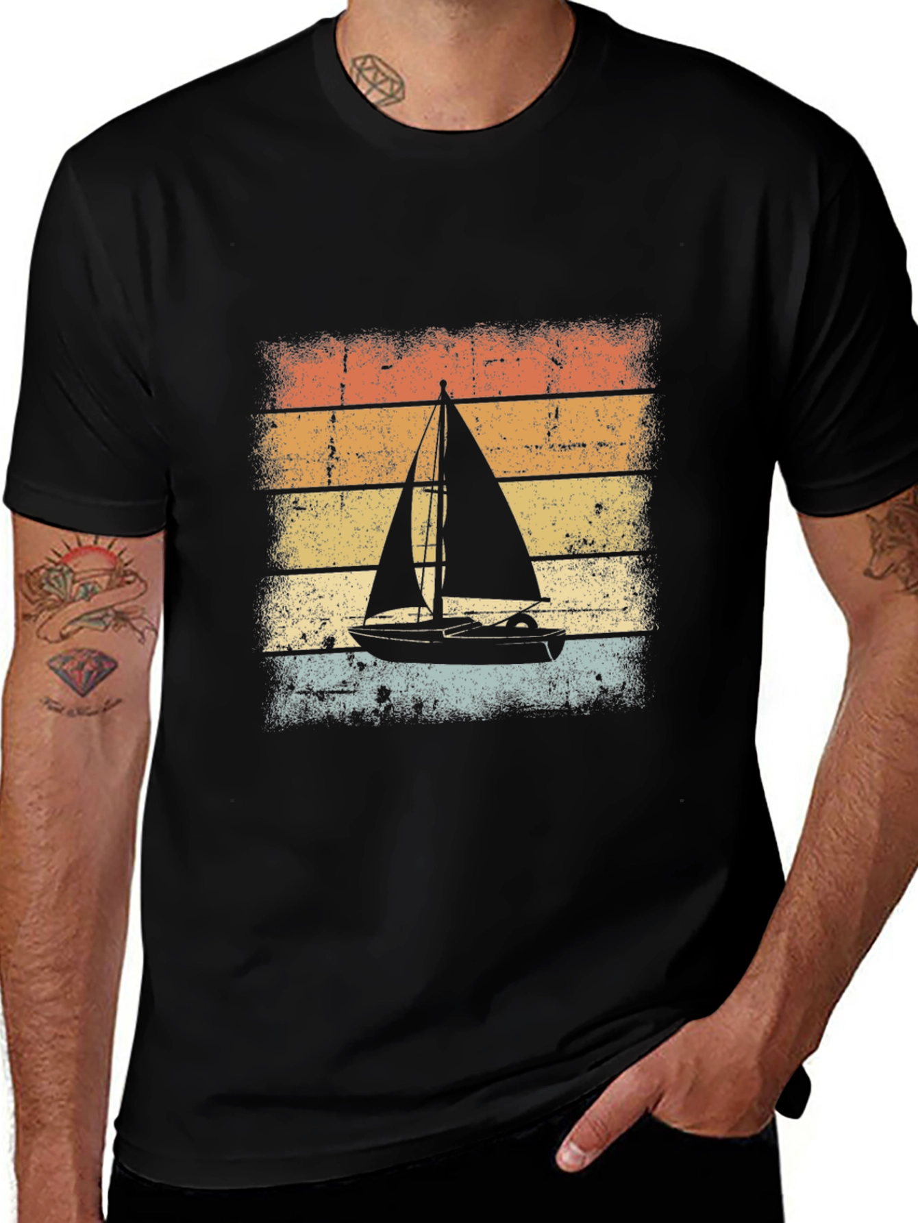 Variant 18 of Vintage Sailboat Graphic Tee - Retro Style