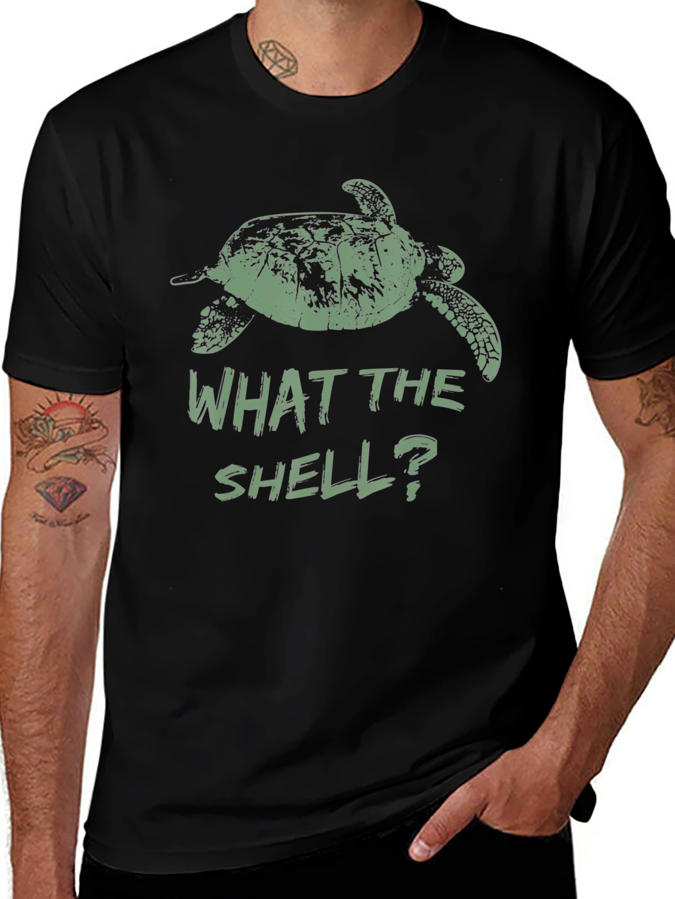 Variant 5 of What the Shell? Turtle Graphic T-Shirt
