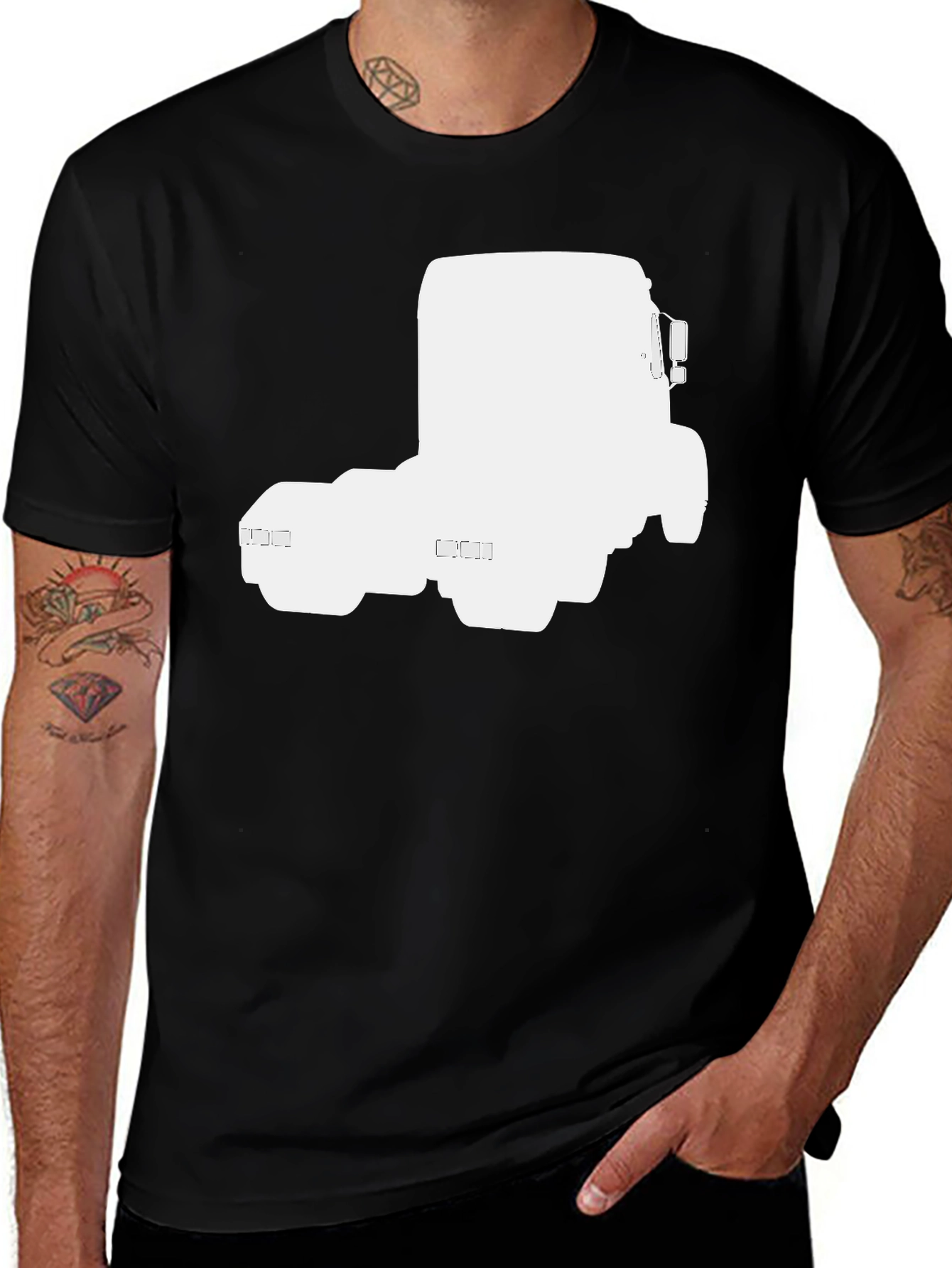 Truck Silhouette Graphic Tee - Black
