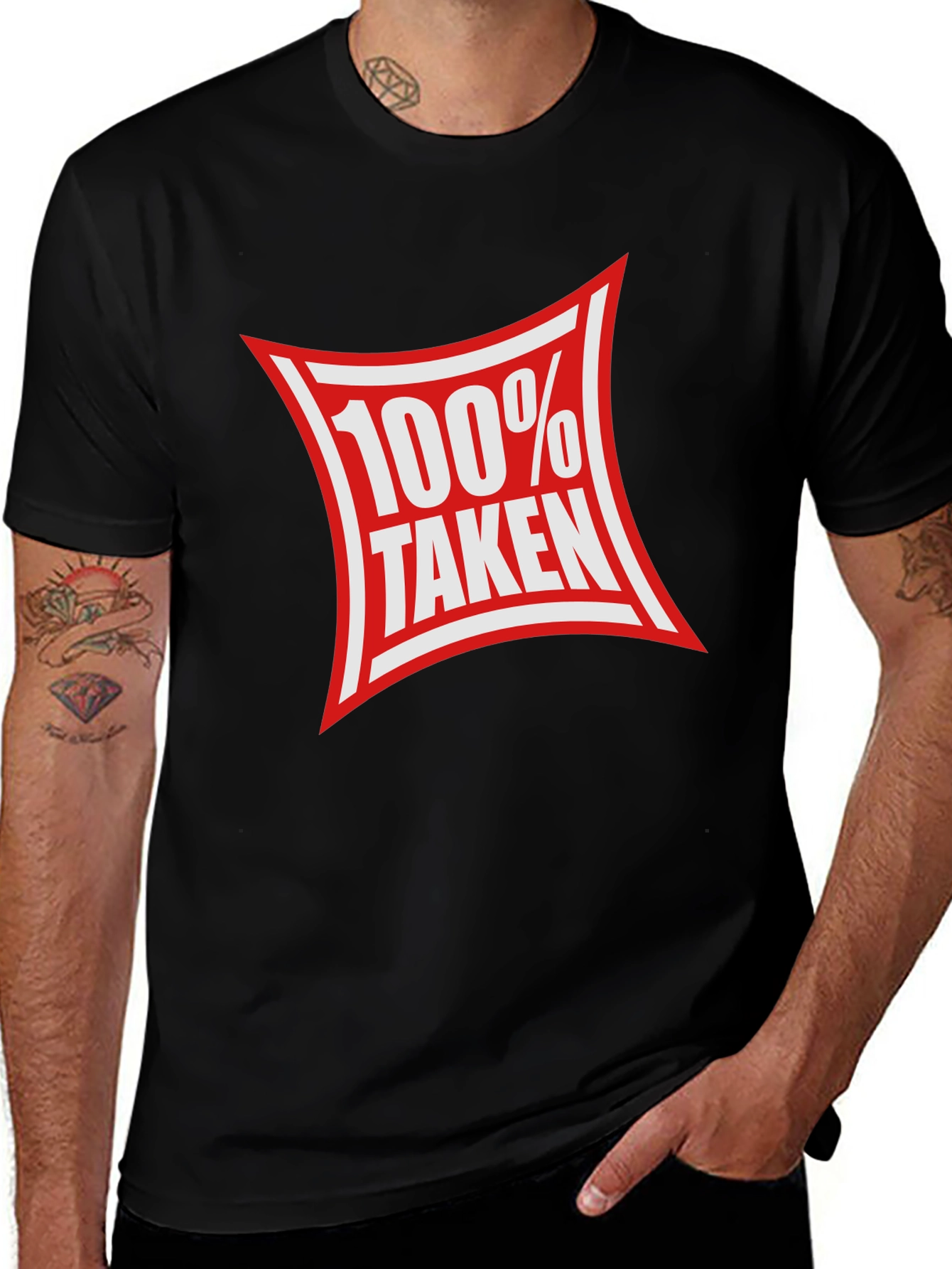 Variant 6 of 100% Taken Graphic Tee - Black Crew Neck