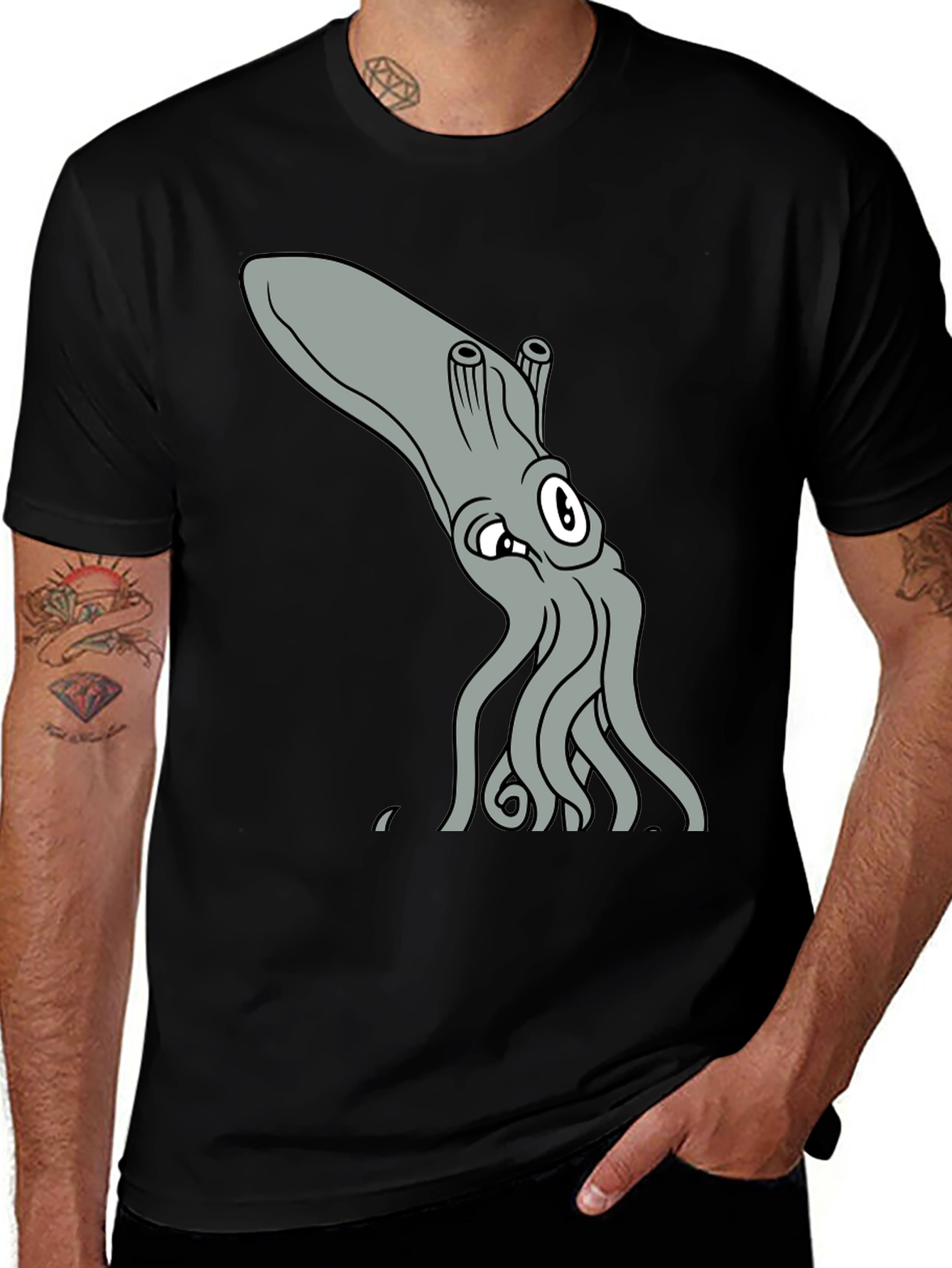 Variant 2 of Cartoon Squid T-Shirt - Kraken Tee