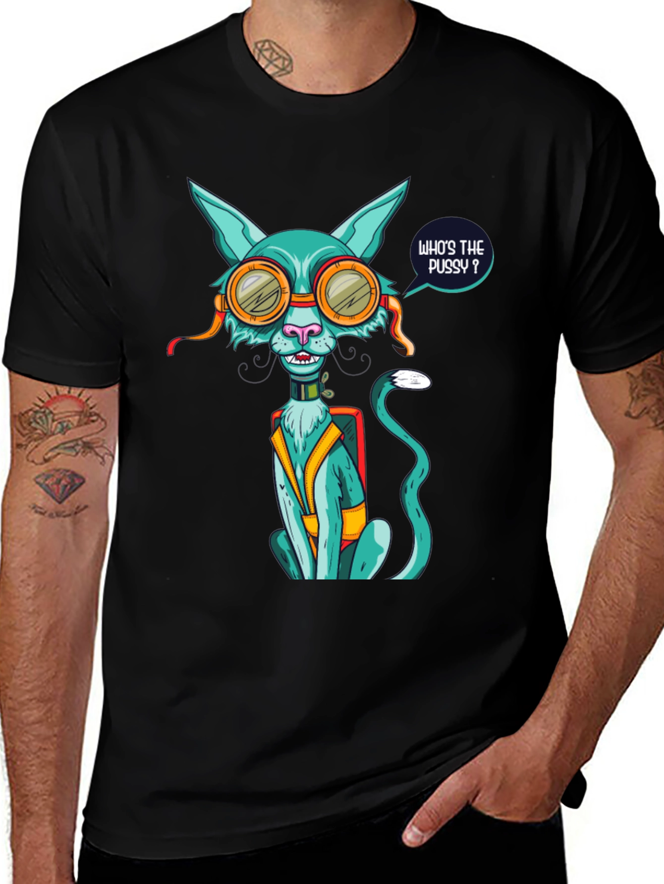 Variant 14 of Who's the Pussy? Cat Graphic T-Shirt