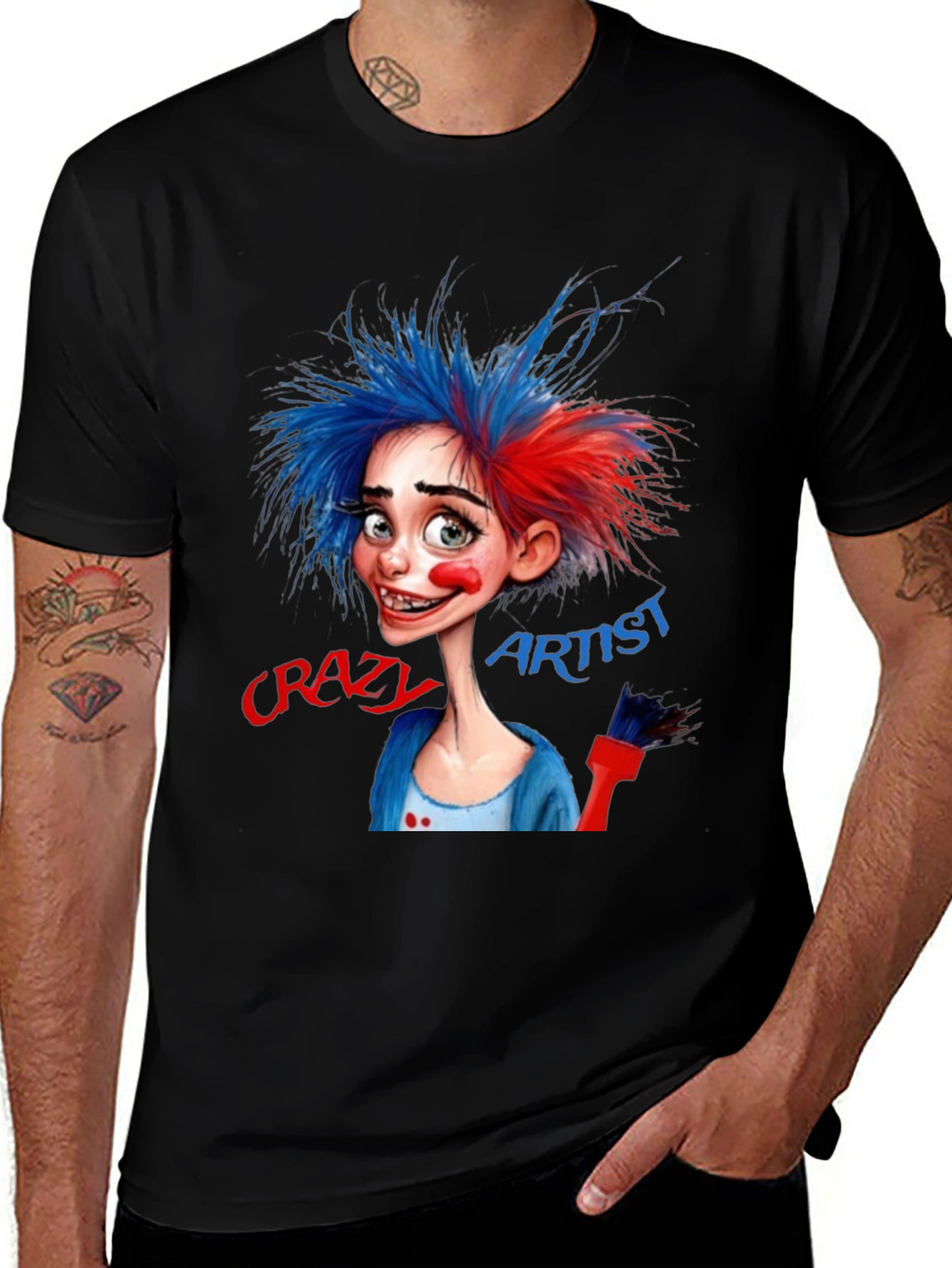 Variant 8 of Crazy Artist Graphic T-Shirt