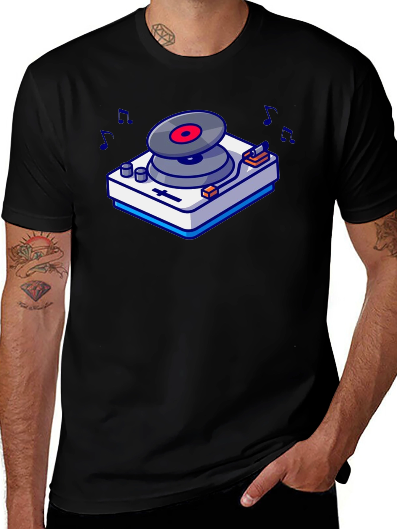 Variant 17 of DJ Turntable Graphic Tee - Music Lover's T-Shirt
