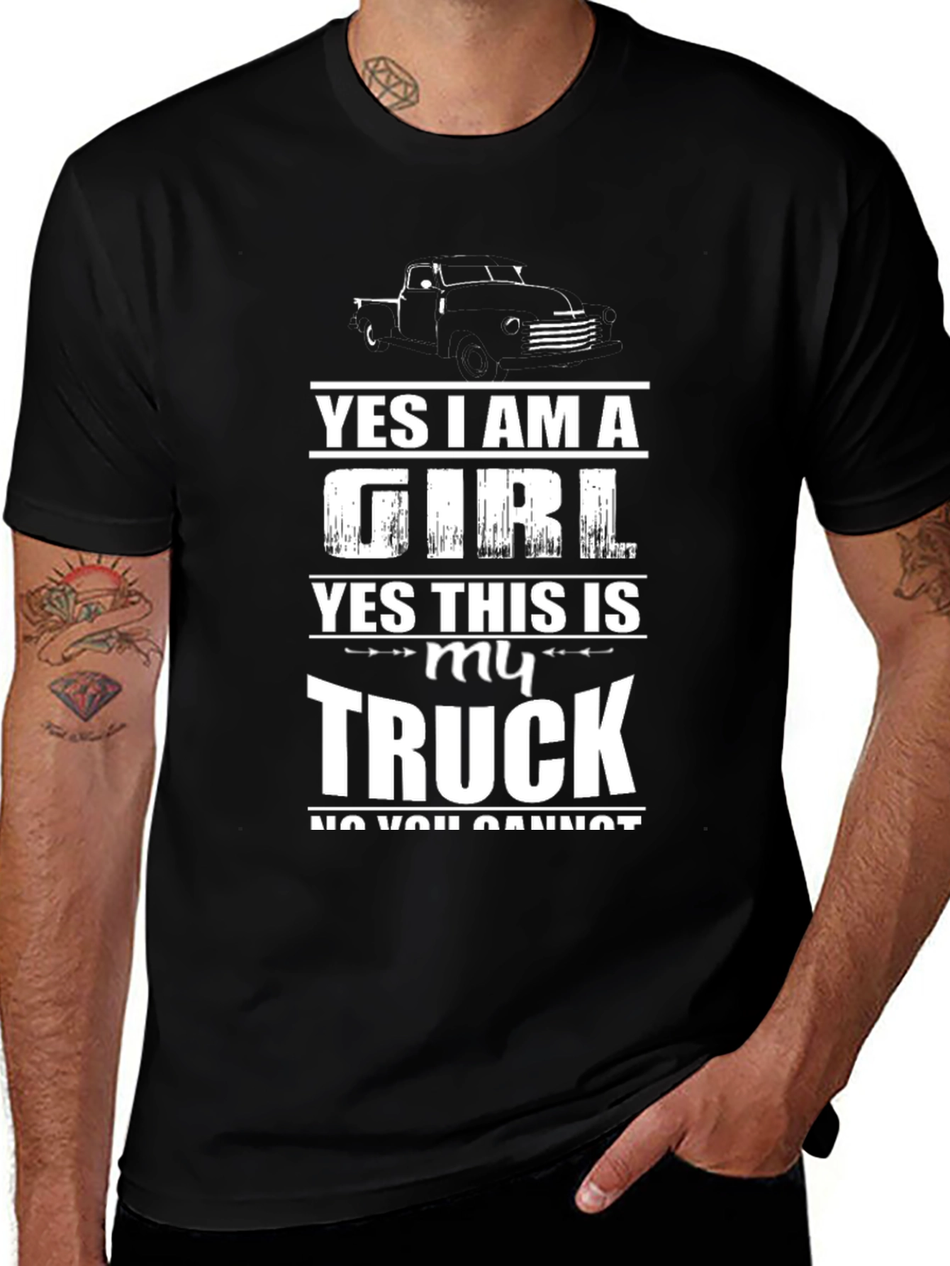 Variant 18 of Yes I am a Girl Truck T-Shirt