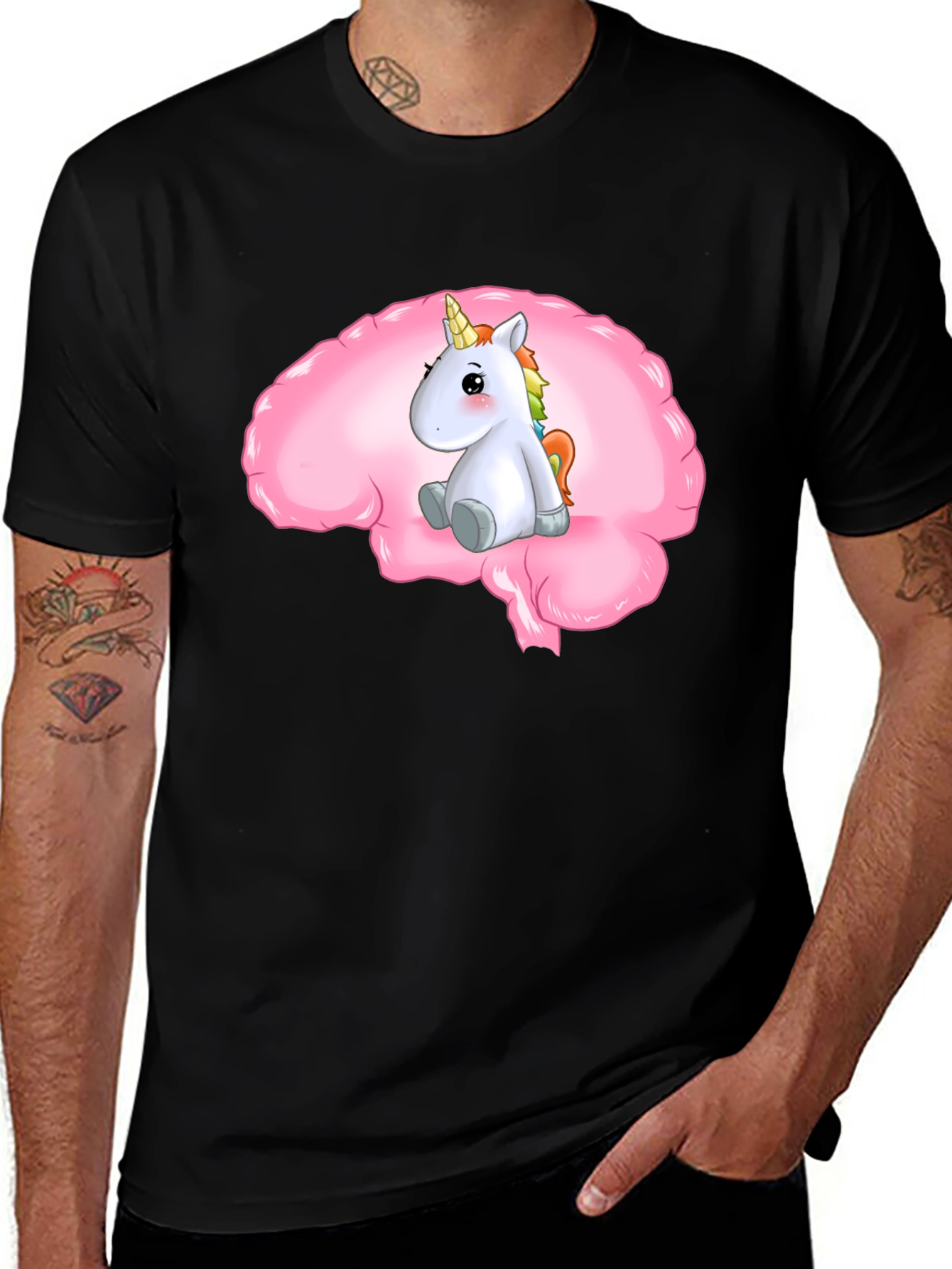 Variant 19 of Unicorn Brain Tee - Funny Graphic T-Shirt