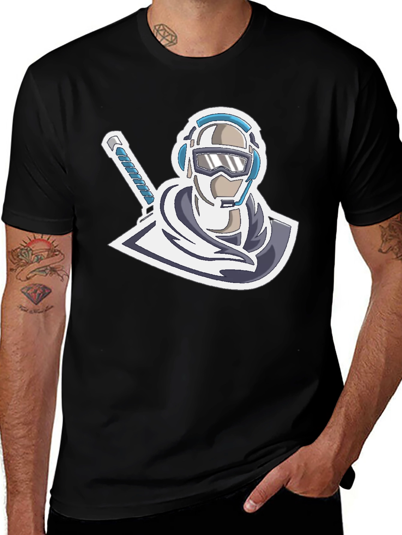 Variant 5 of Cool Gamer Logo T-Shirt - Black Cotton Blend