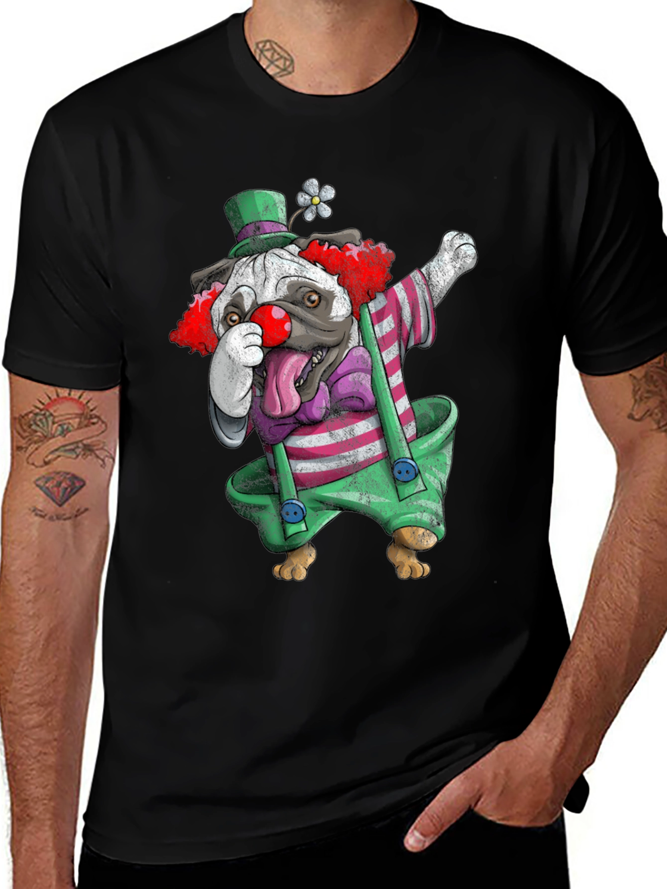 Variant 20 of Clown Pug T-Shirt: Fun & Unique Graphic Tee