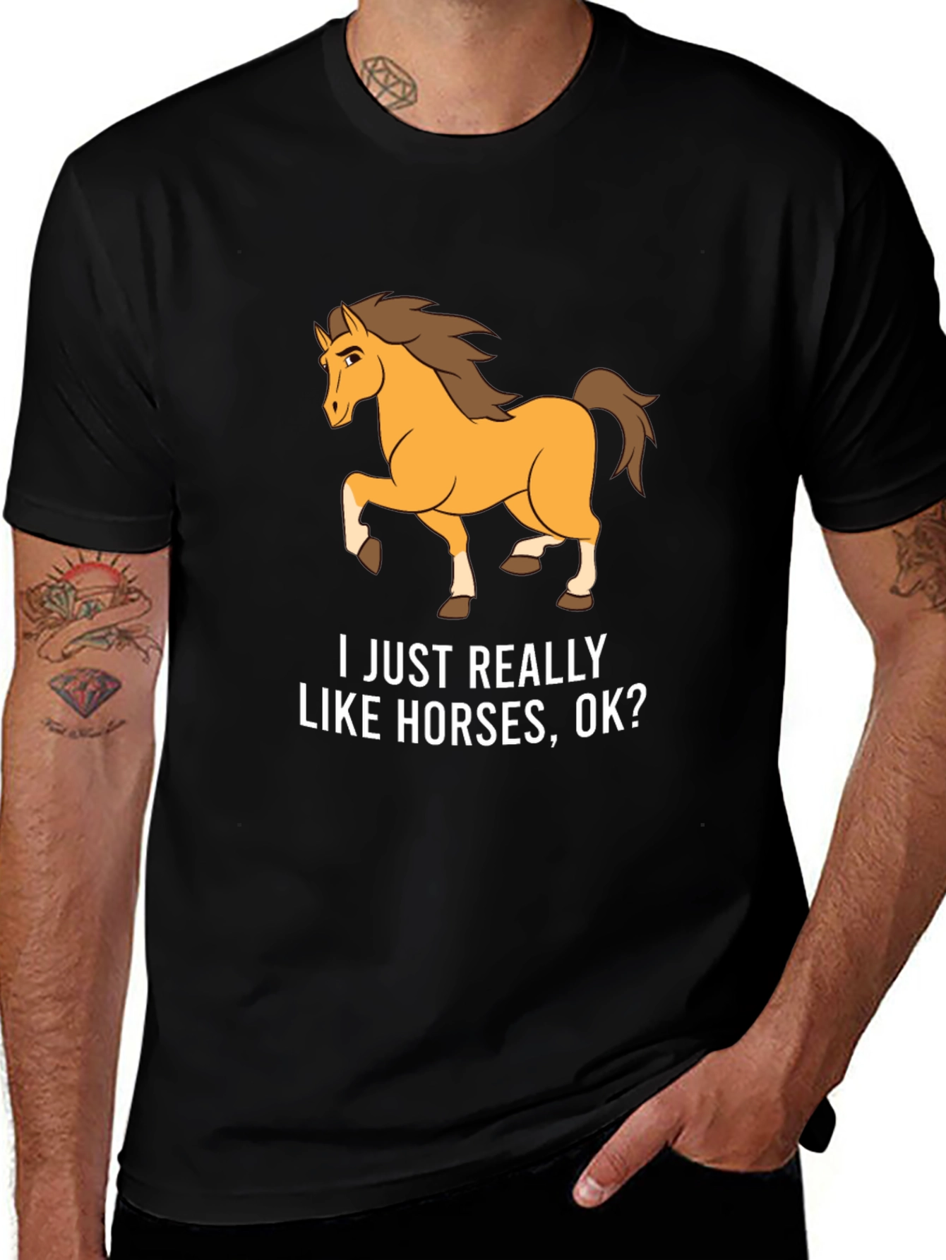 Variant 9 of Horse Lover T-Shirt - I Just Really Like Horses OK?