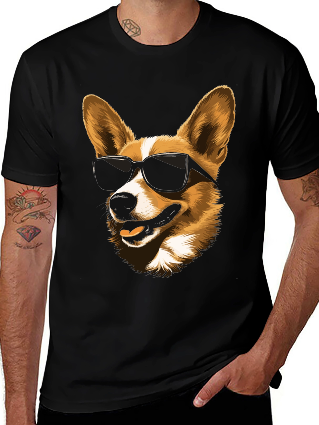 Variant 16 of Cool Corgi Sunglasses Graphic Tee