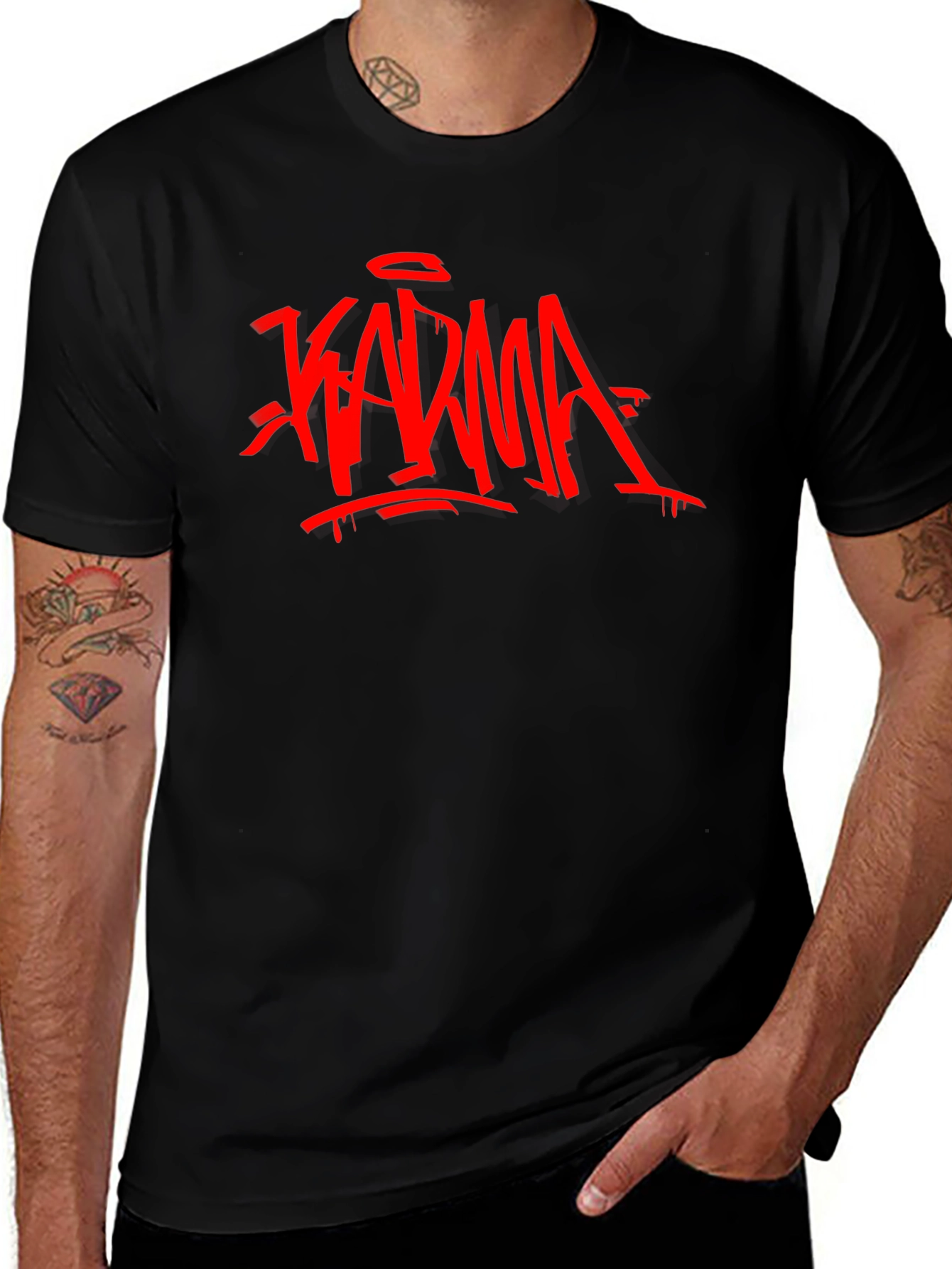 Variant 2 of Karma Graffiti Black T-Shirt