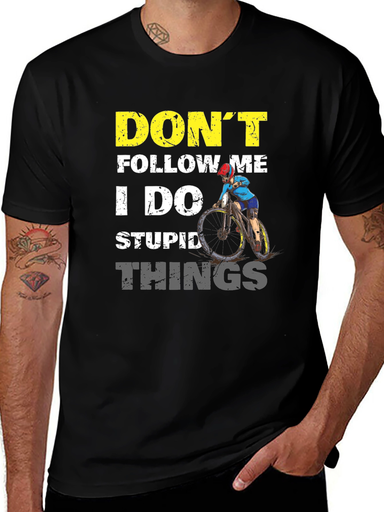 Variant 19 of Don't Follow Me Graphic Tee - Biker Style