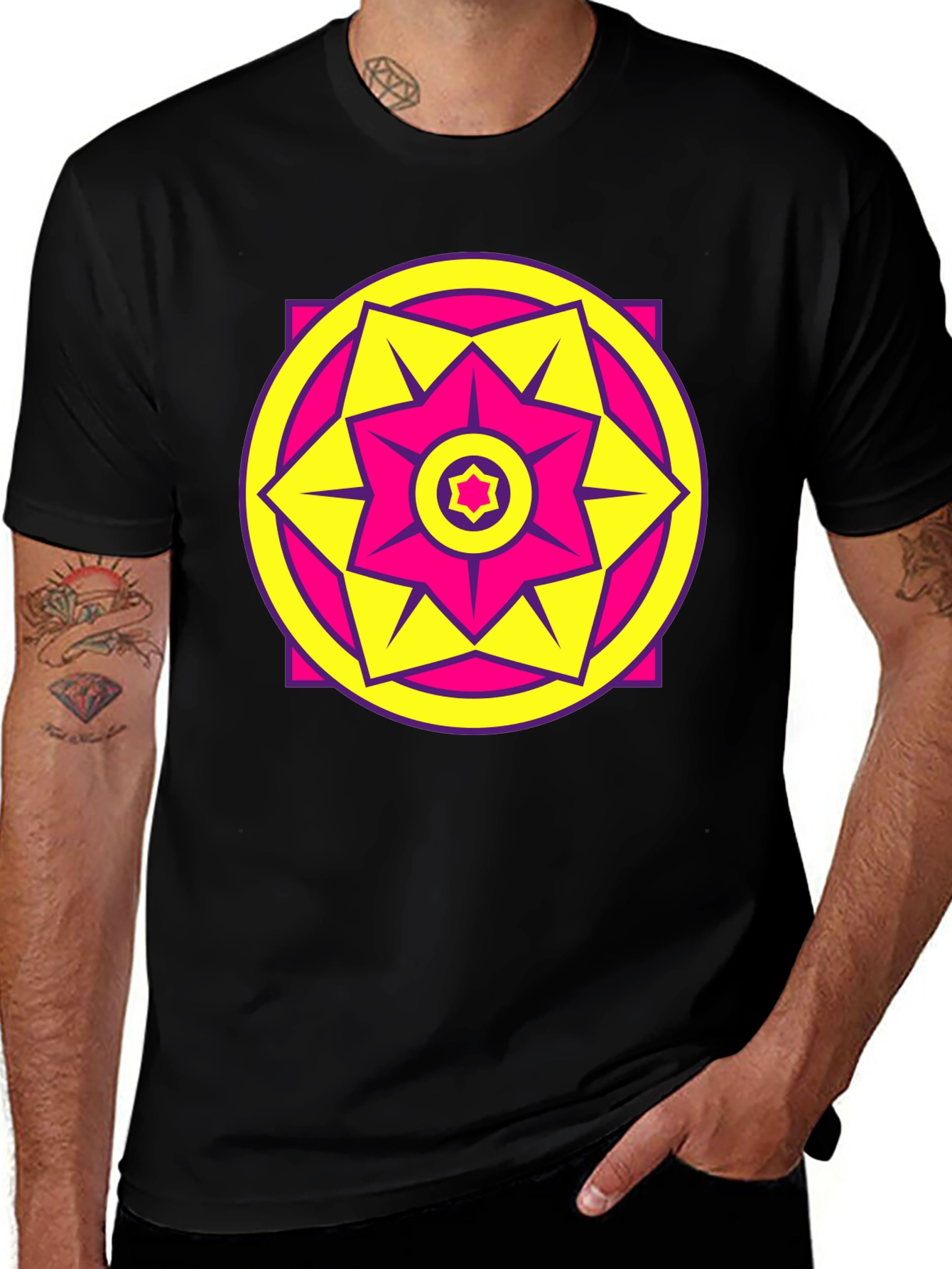 Variant 26 of Geometric Starburst T-Shirt - Bold Graphic Tee