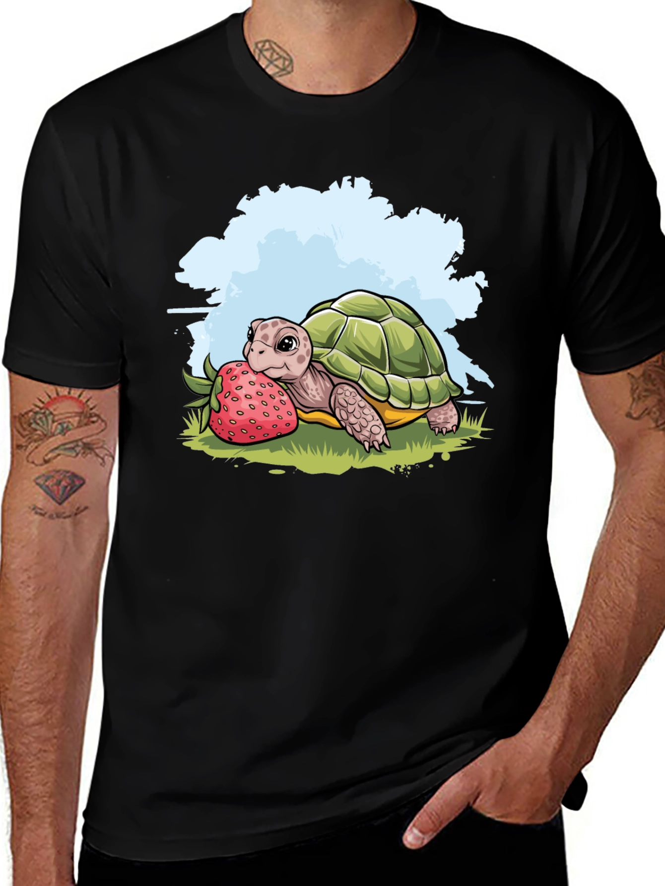 Variant 2 of Turtle and Strawberry Graphic Tee