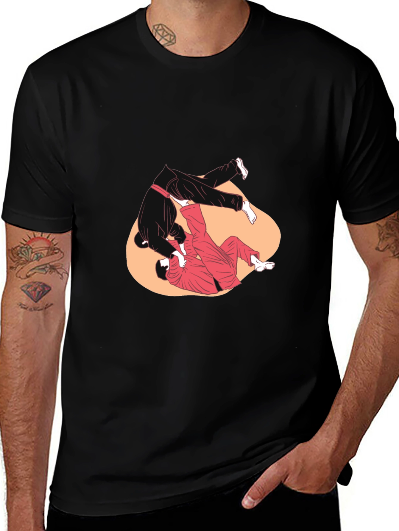 Variant 9 of Martial Arts Graphic Tee - Grappling Design