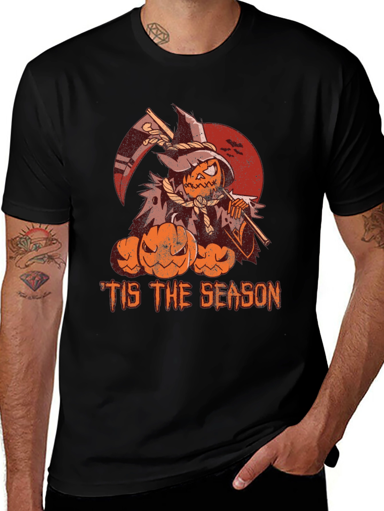 Variant 7 of Halloween 'Tis the Season Pumpkin Scarecrow T-Shirt
