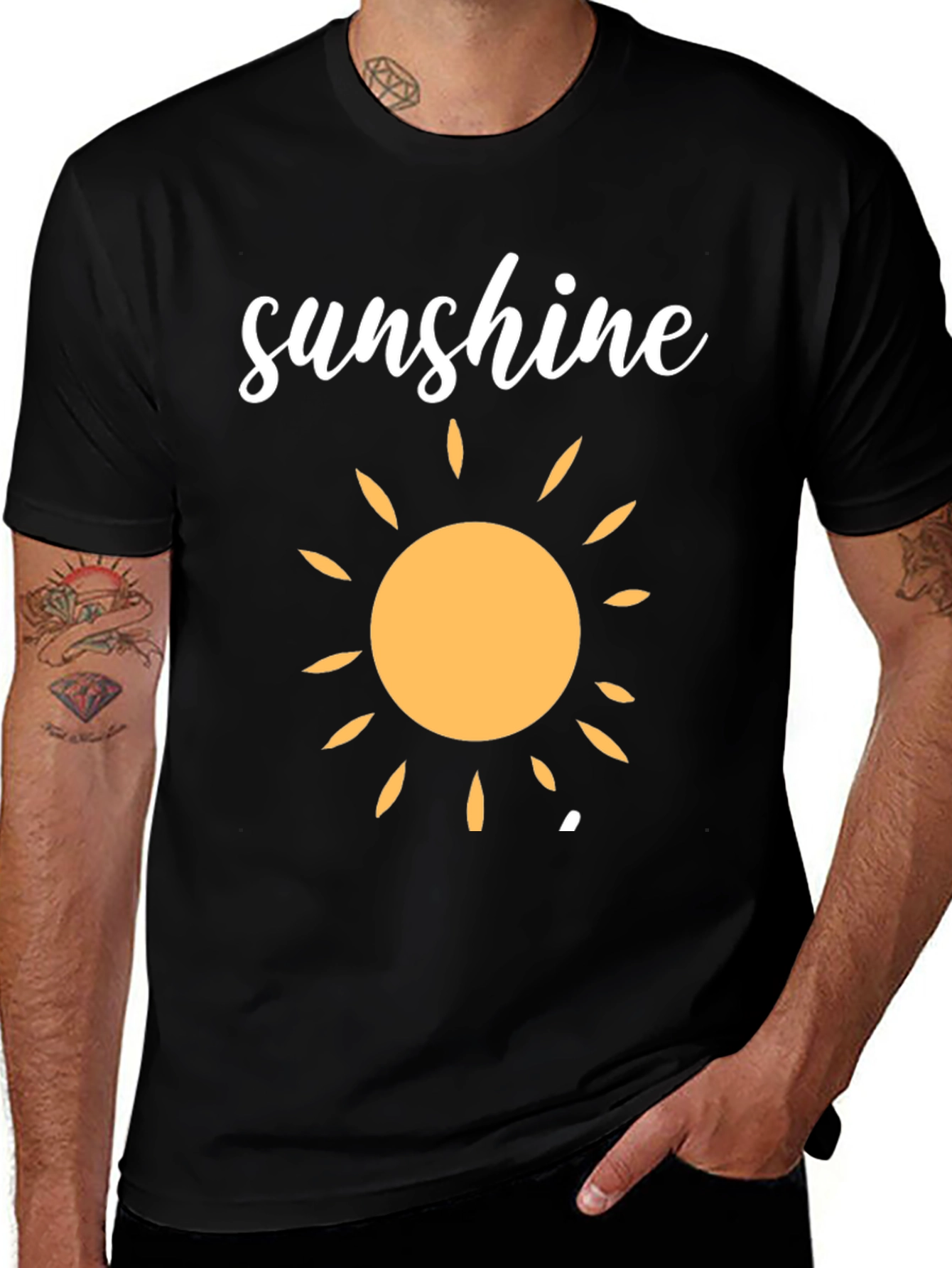 Variant 18 of Sunshine Graphic Tee - Black Cotton T-Shirt