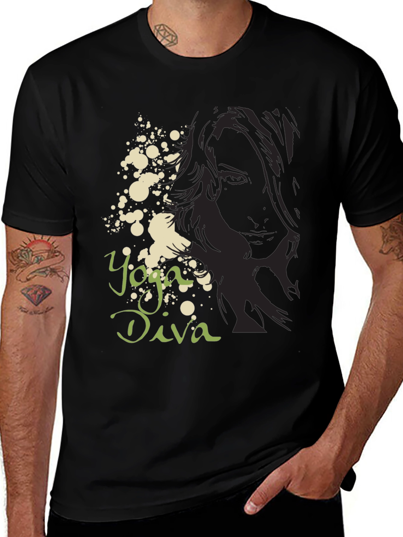 Variant 9 of Yoga Diva Graphic Tee - Black Unisex T-Shirt