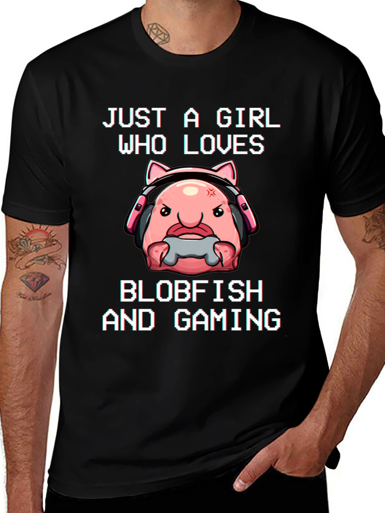 Variant 22 of Gaming Blobfish T-Shirt - Just a Girl Who Loves Blobfish & Gaming