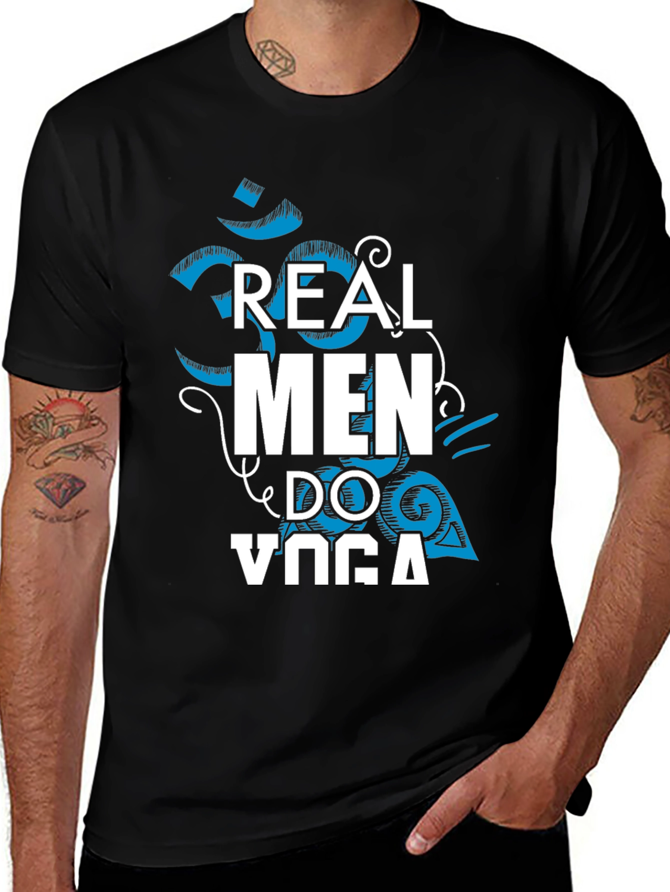 Variant 6 of Real Men Do Yoga Graphic T-Shirt