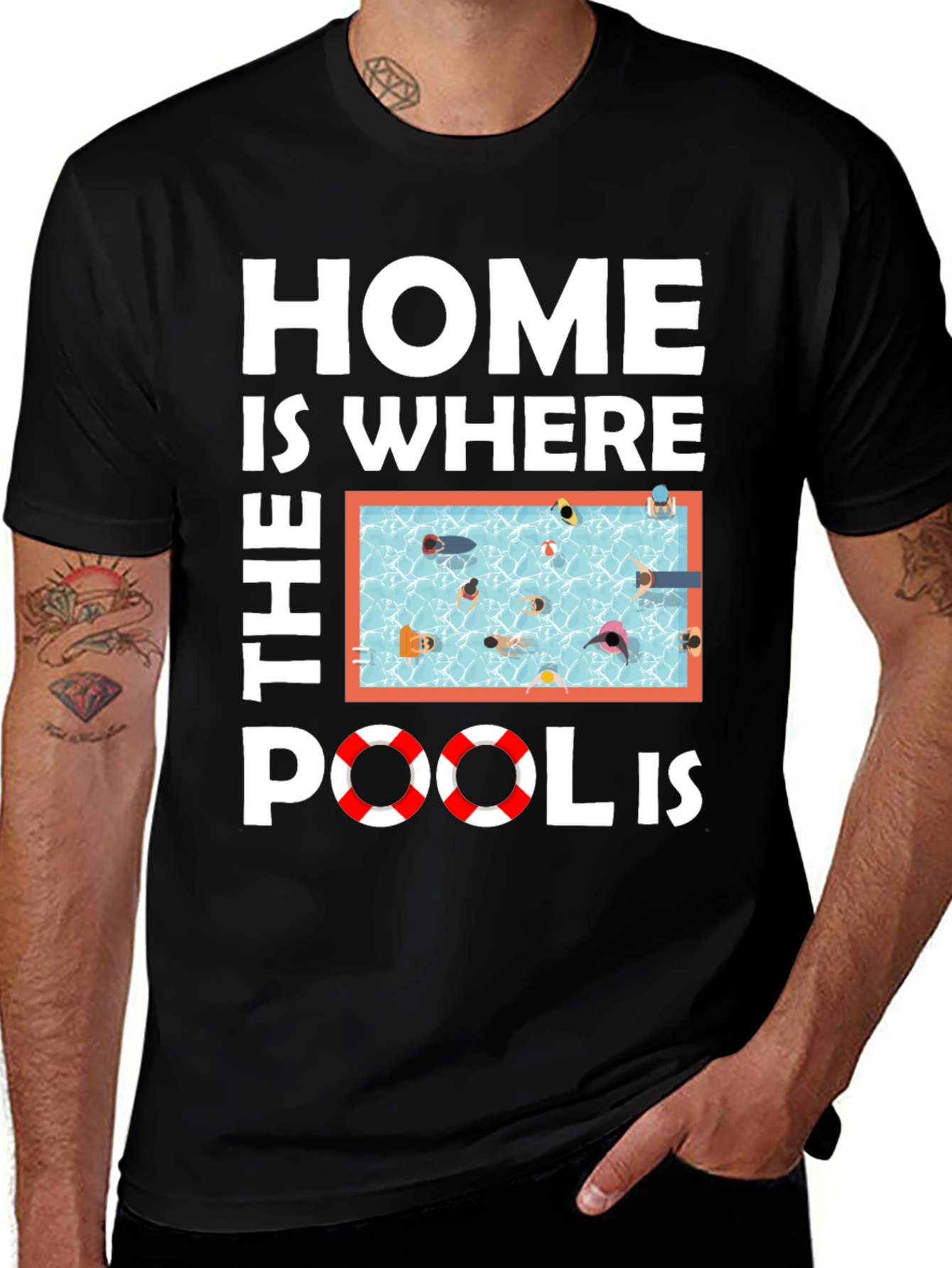 Variant 29 of Home Is Where The Pool Is Black T-Shirt