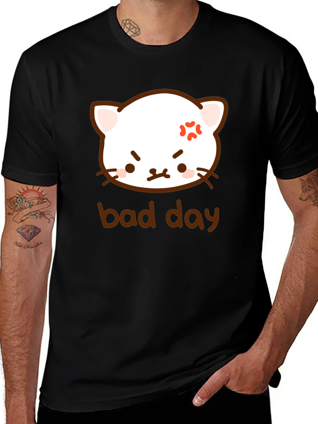 Variant 30 of Angry Cat "Bad Day" Graphic T-Shirt