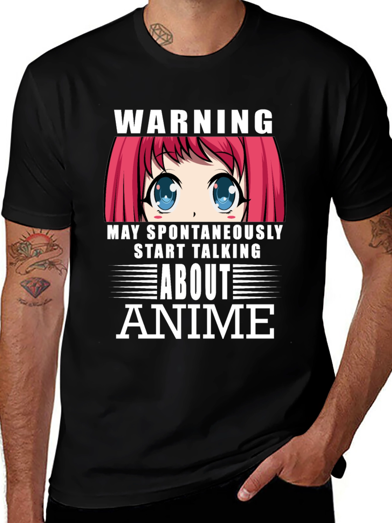 Variant 11 of Warning Anime T-Shirt - Spontaneously Talking Funny Tee