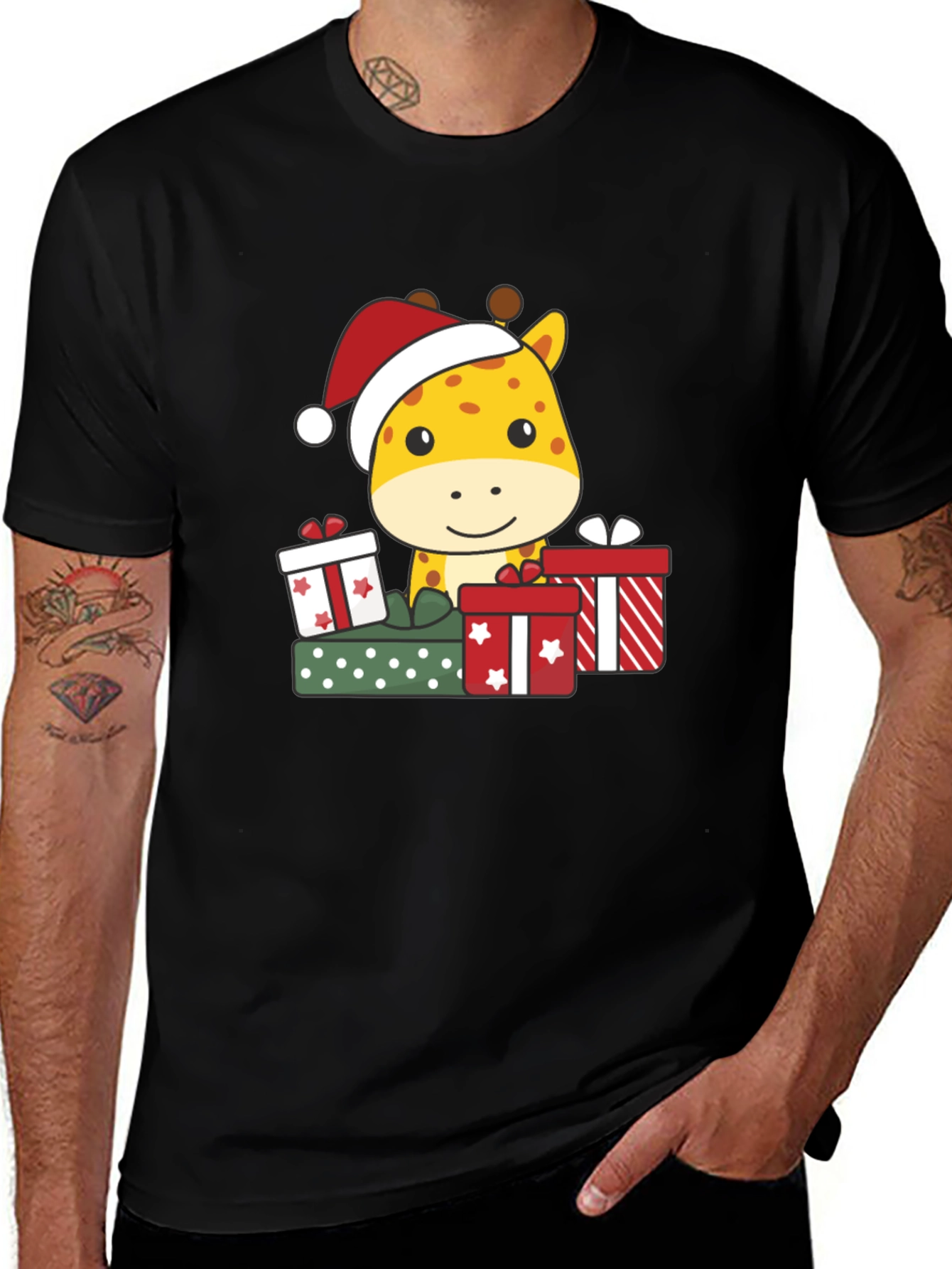 Variant 5 of Festive Giraffe Christmas T-Shirt