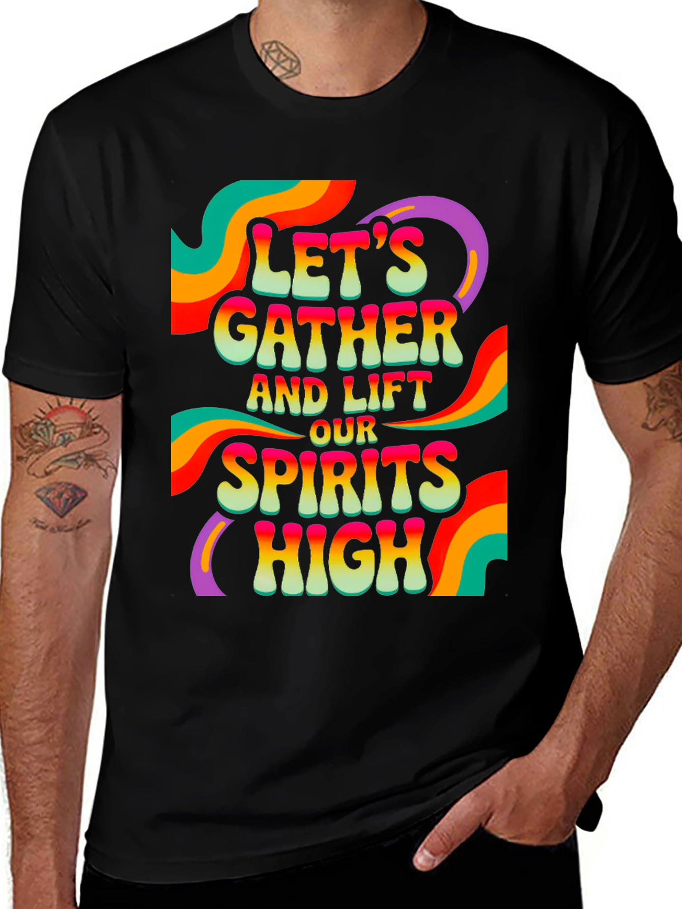 Variant 4 of Let's Gather and Lift Our Spirits High T-Shirt