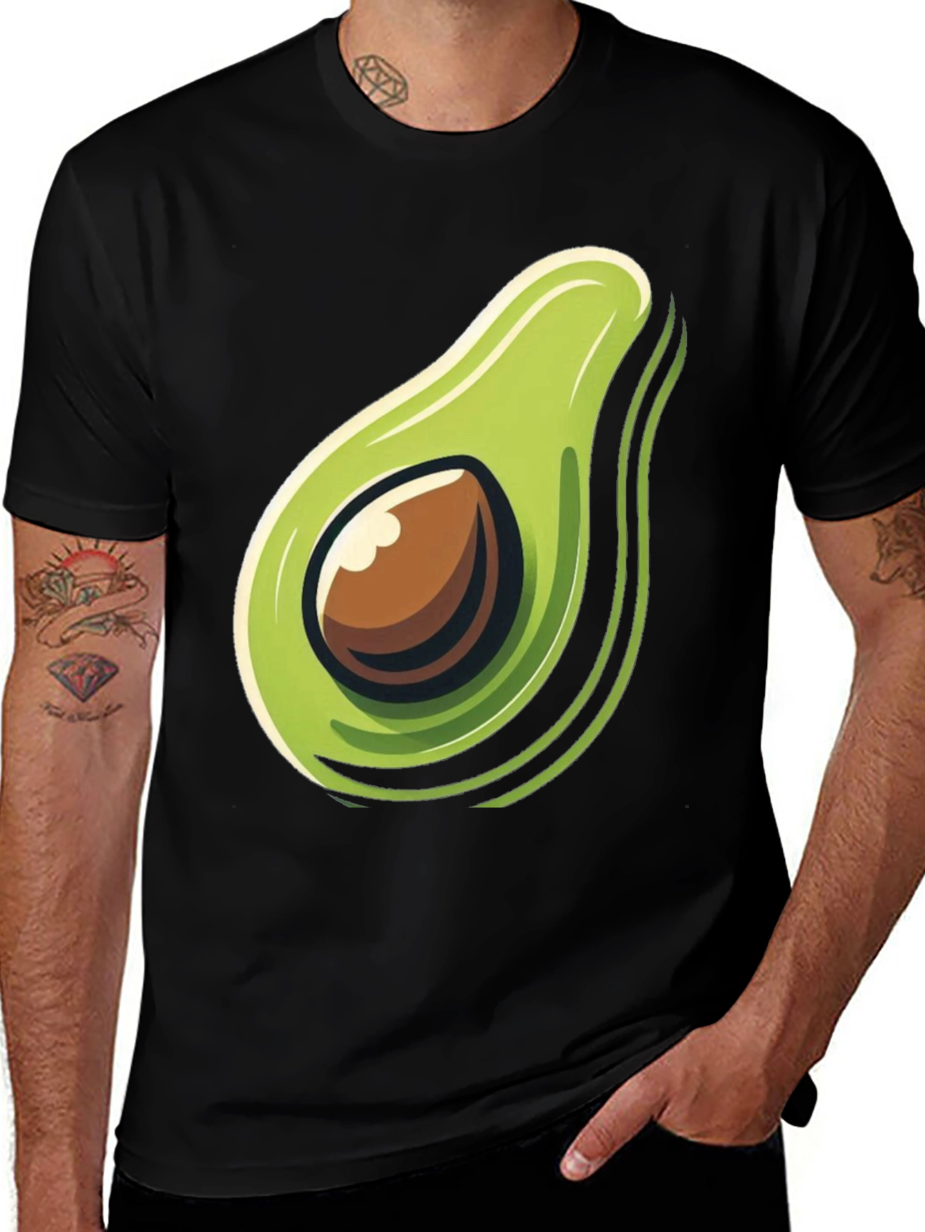 Variant 17 of Avocado Graphic Print Black T-Shirt