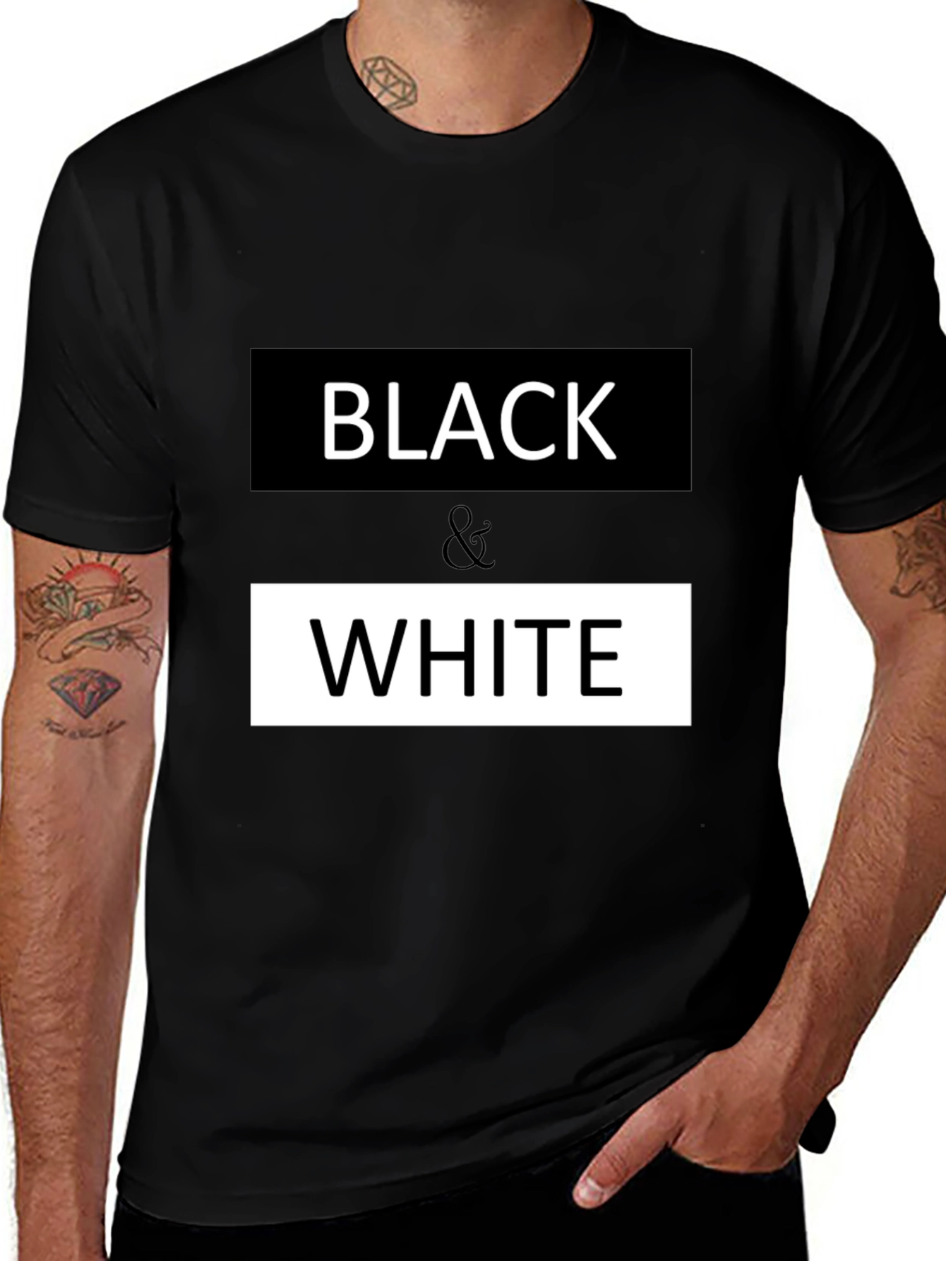 Variant 16 of Black and White Graphic Tee