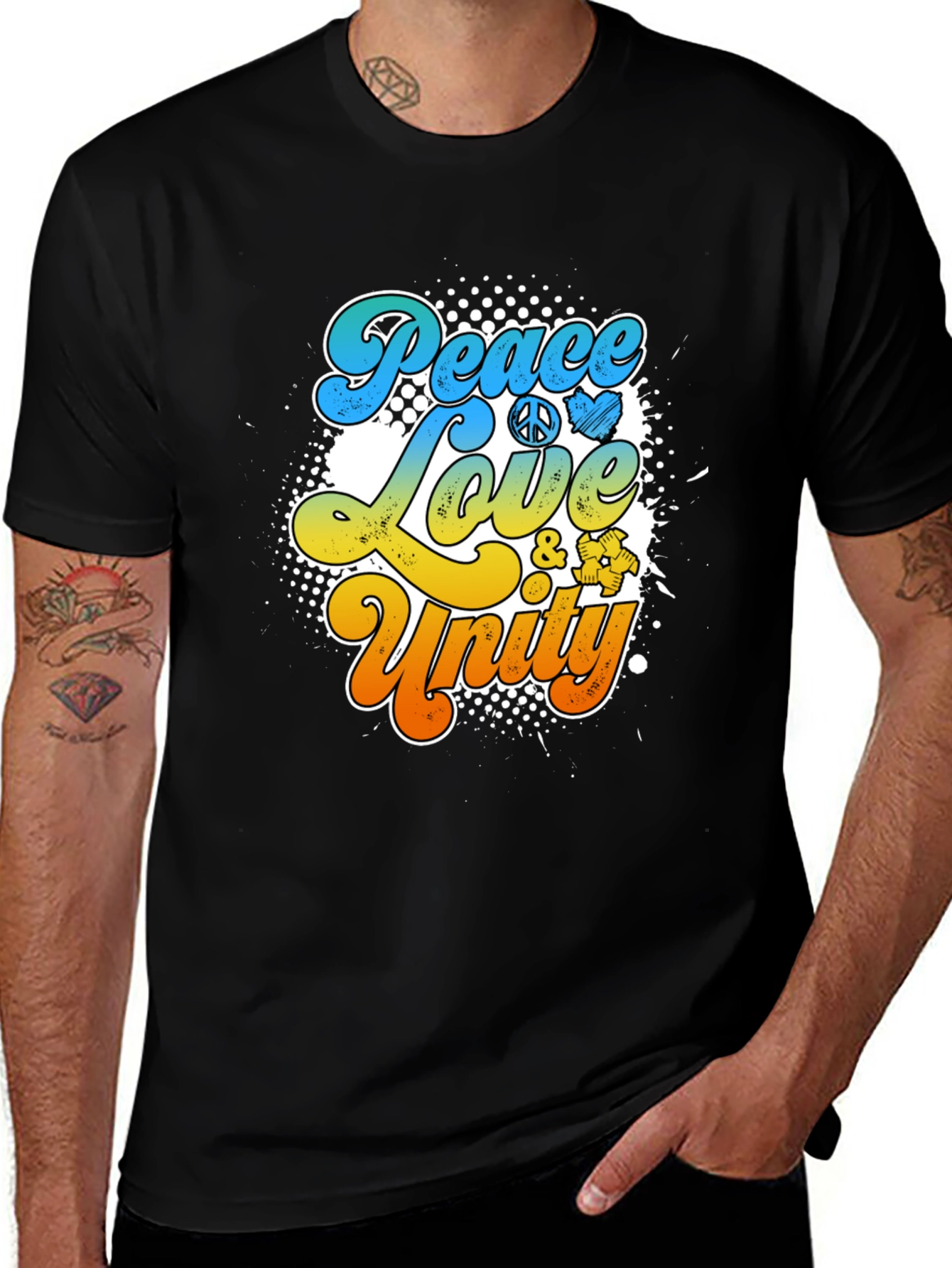 Variant 27 of Peace Love & Unity Retro Style Graphic T-Shirt