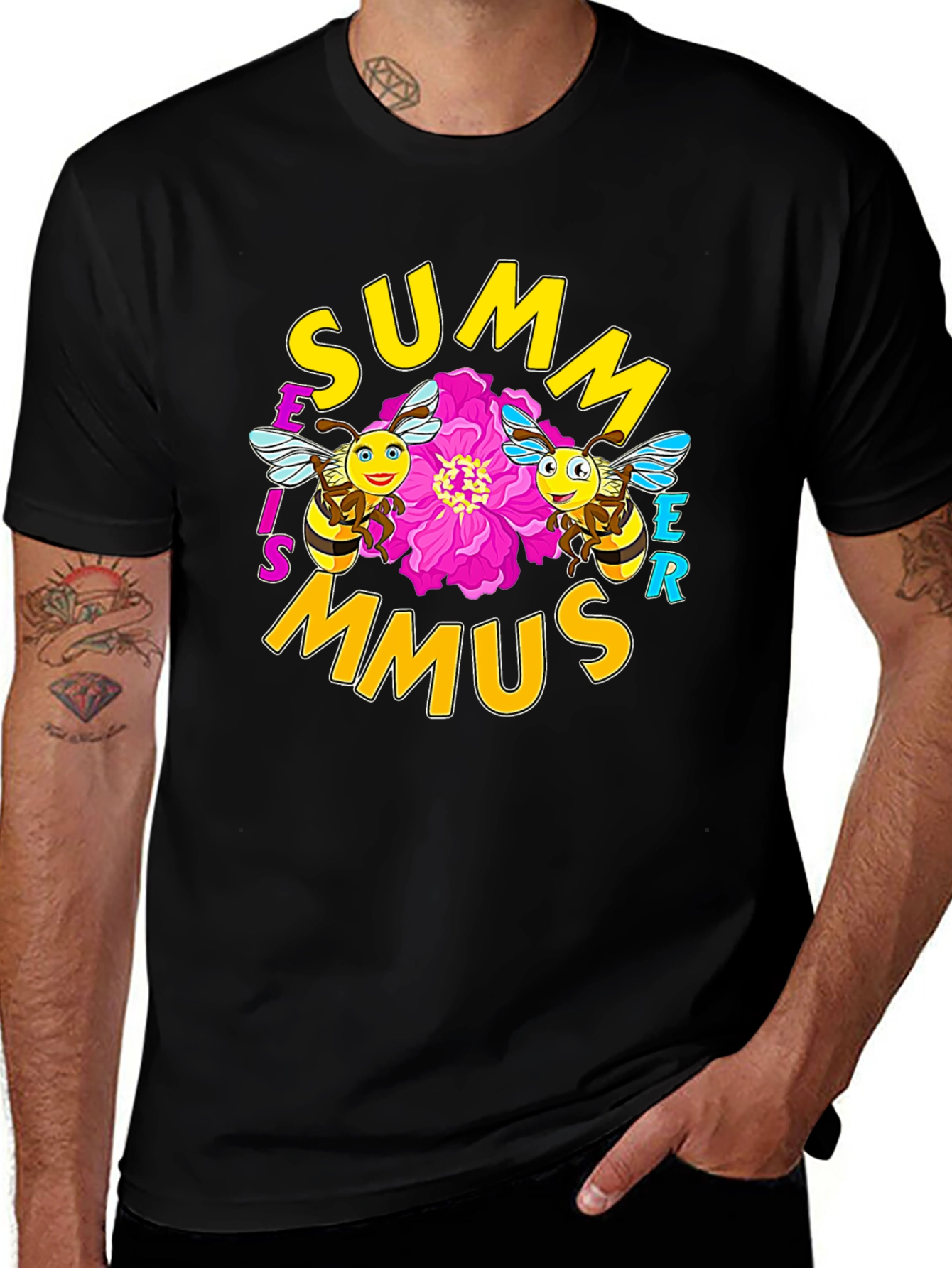 Summer Hummus Bees Graphic T-Shirt