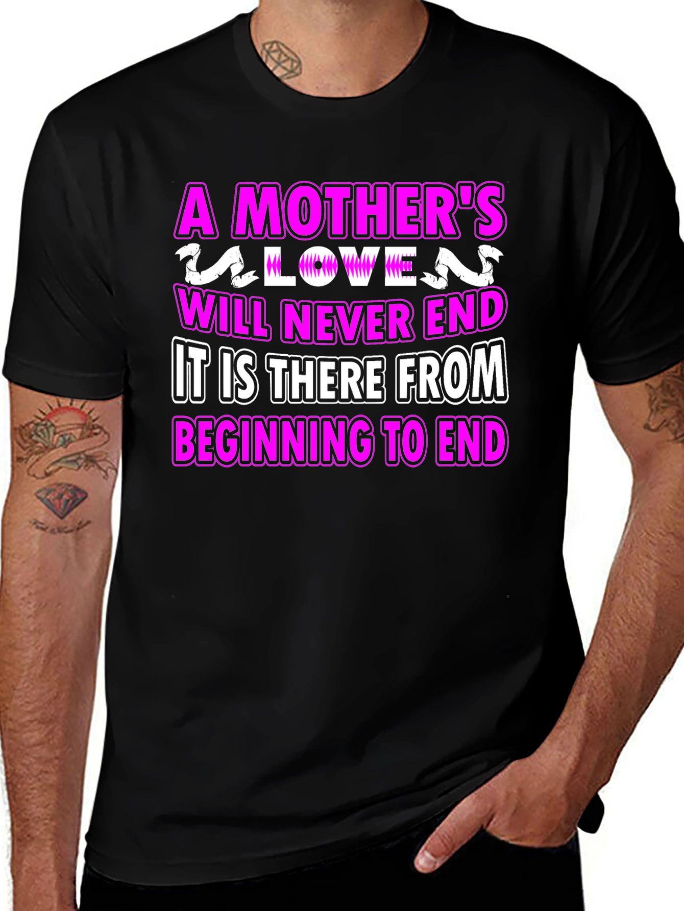 Variant 25 of A Mother's Love Men's Black T-Shirt