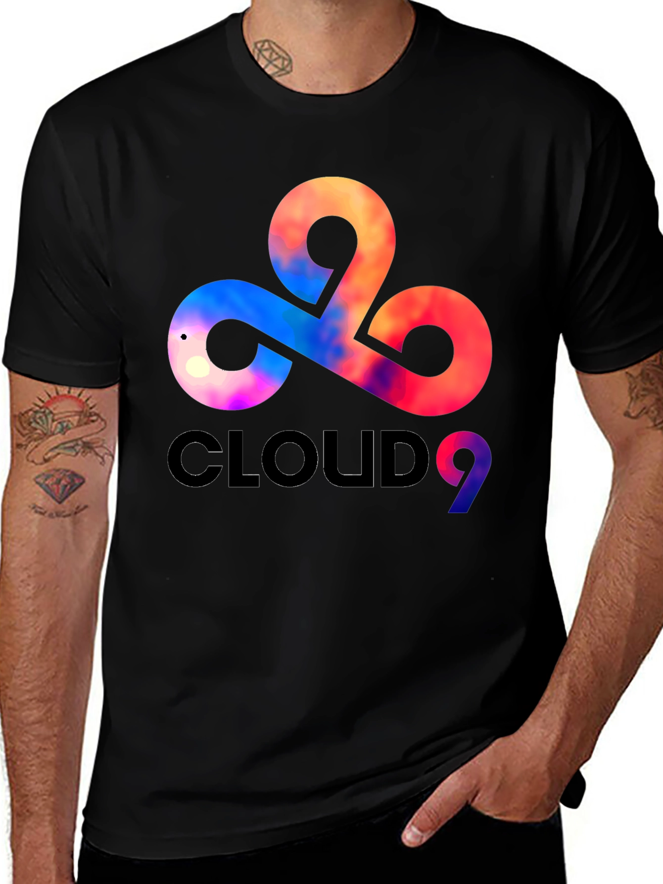 Cloud9 Graphic Print Men's Black T-Shirt