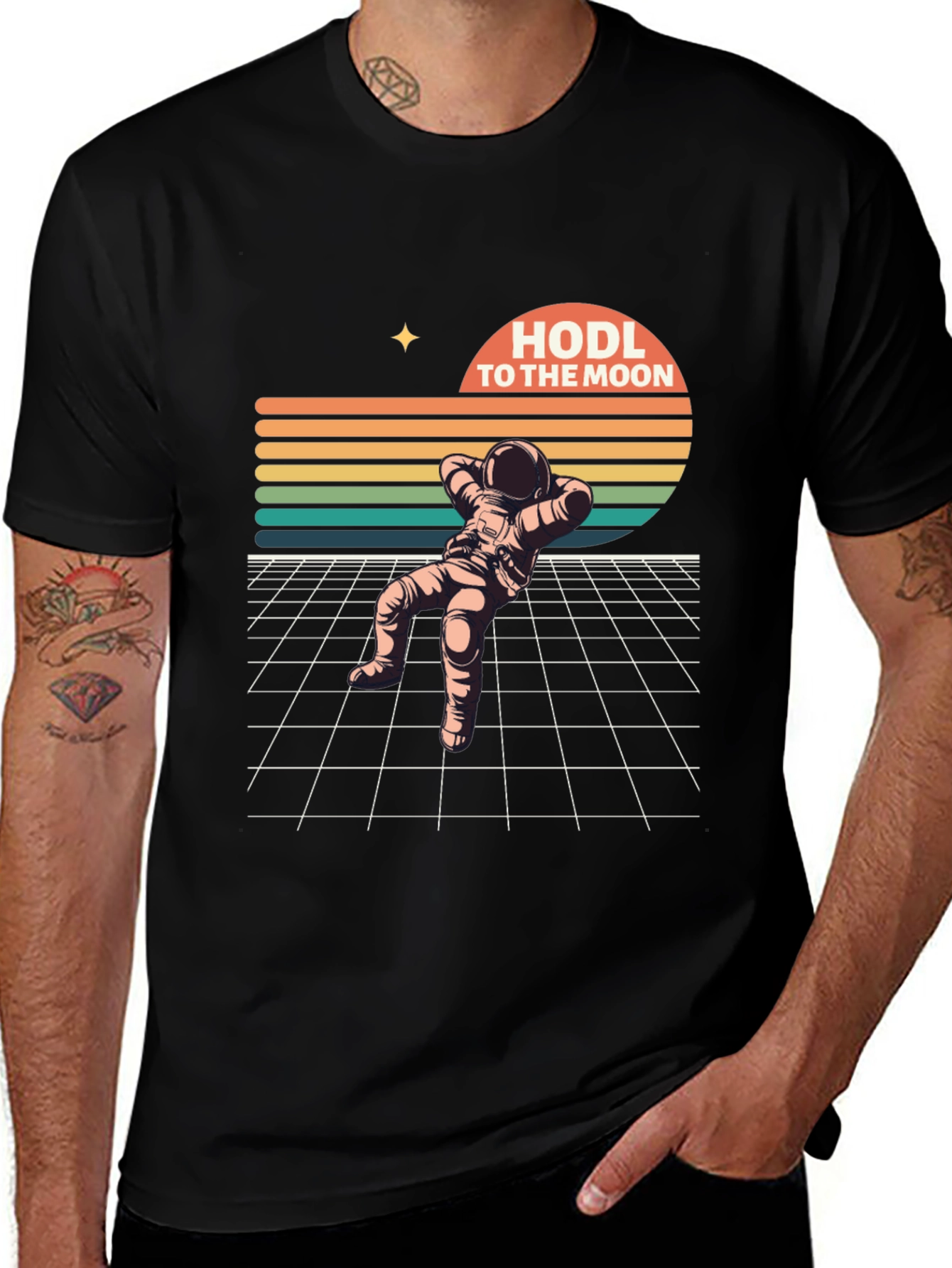 Variant 21 of HODL To The Moon Retro Astronaut T-Shirt