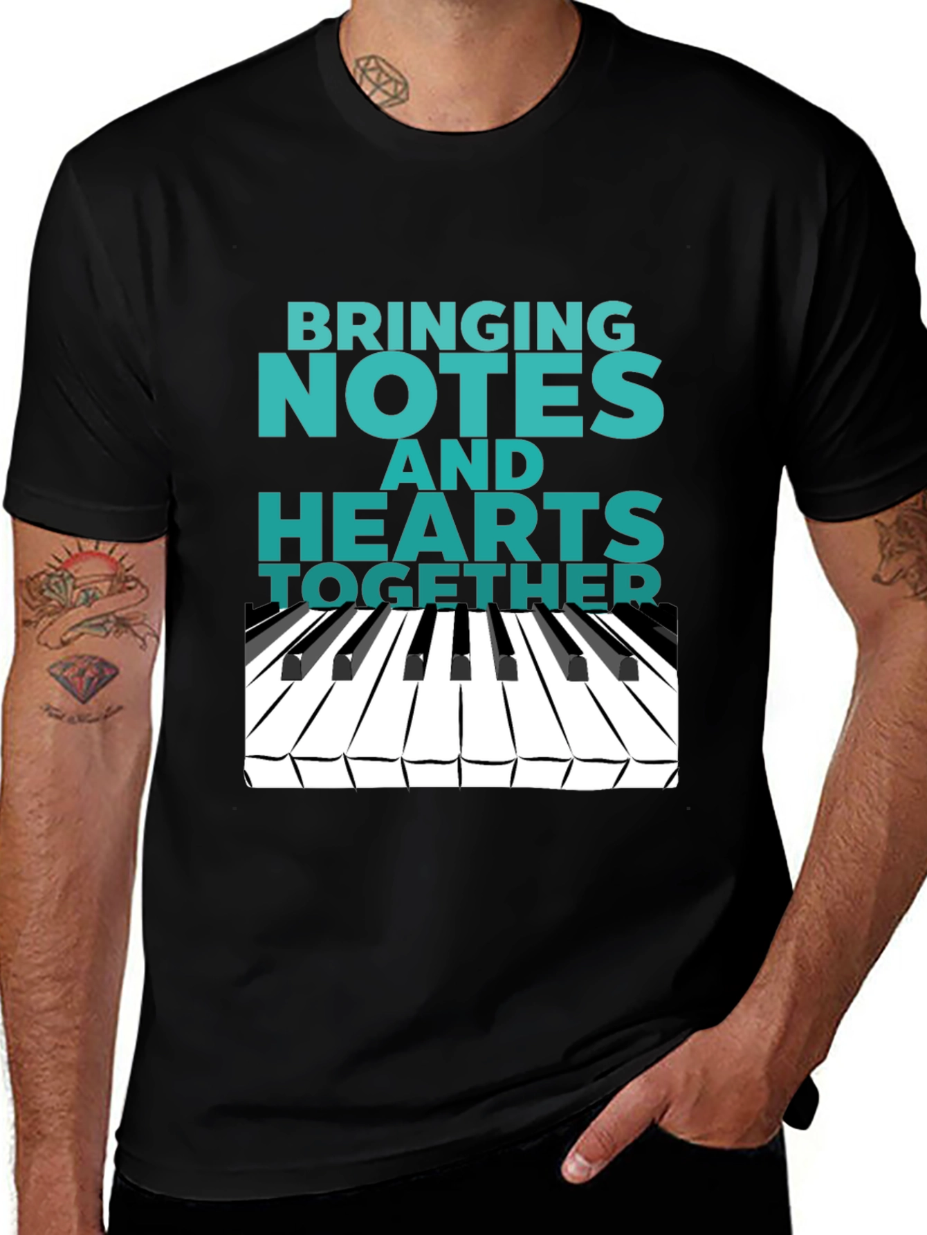 Variant 14 of Musical T-Shirt: Bringing Notes and Hearts Together