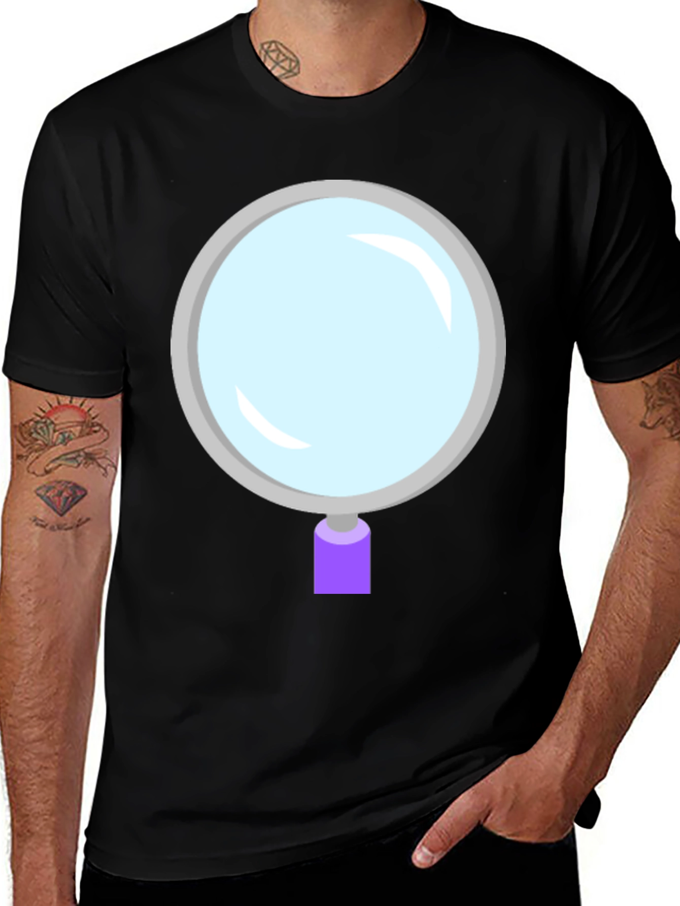 Variant 28 of Cartoon Magnifying Glass Graphic Tee