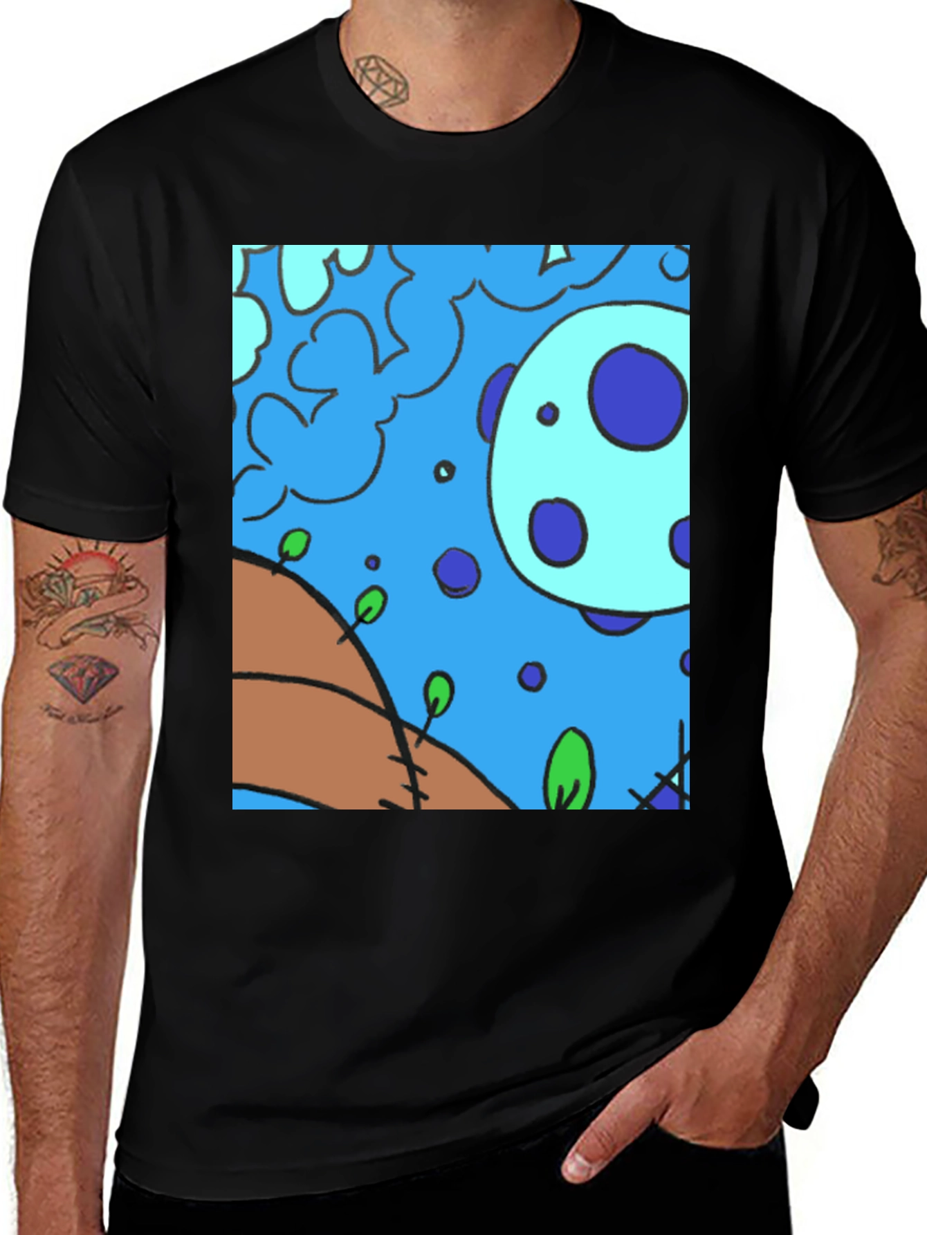 Variant 27 of Cartoon Planet Graphic Tee - Black