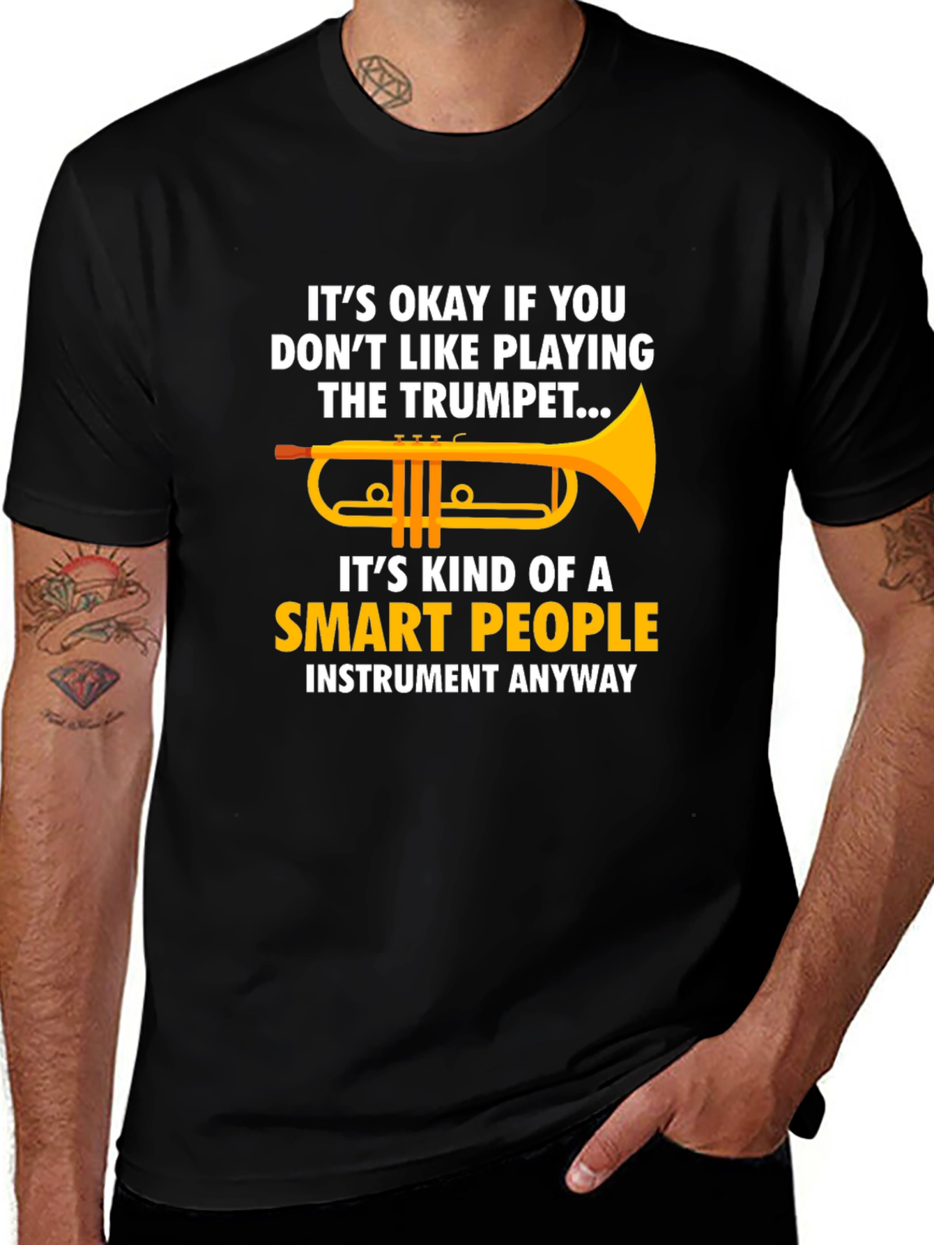 Variant 12 of Funny Trumpet Player T-Shirt - Smart People Instrument