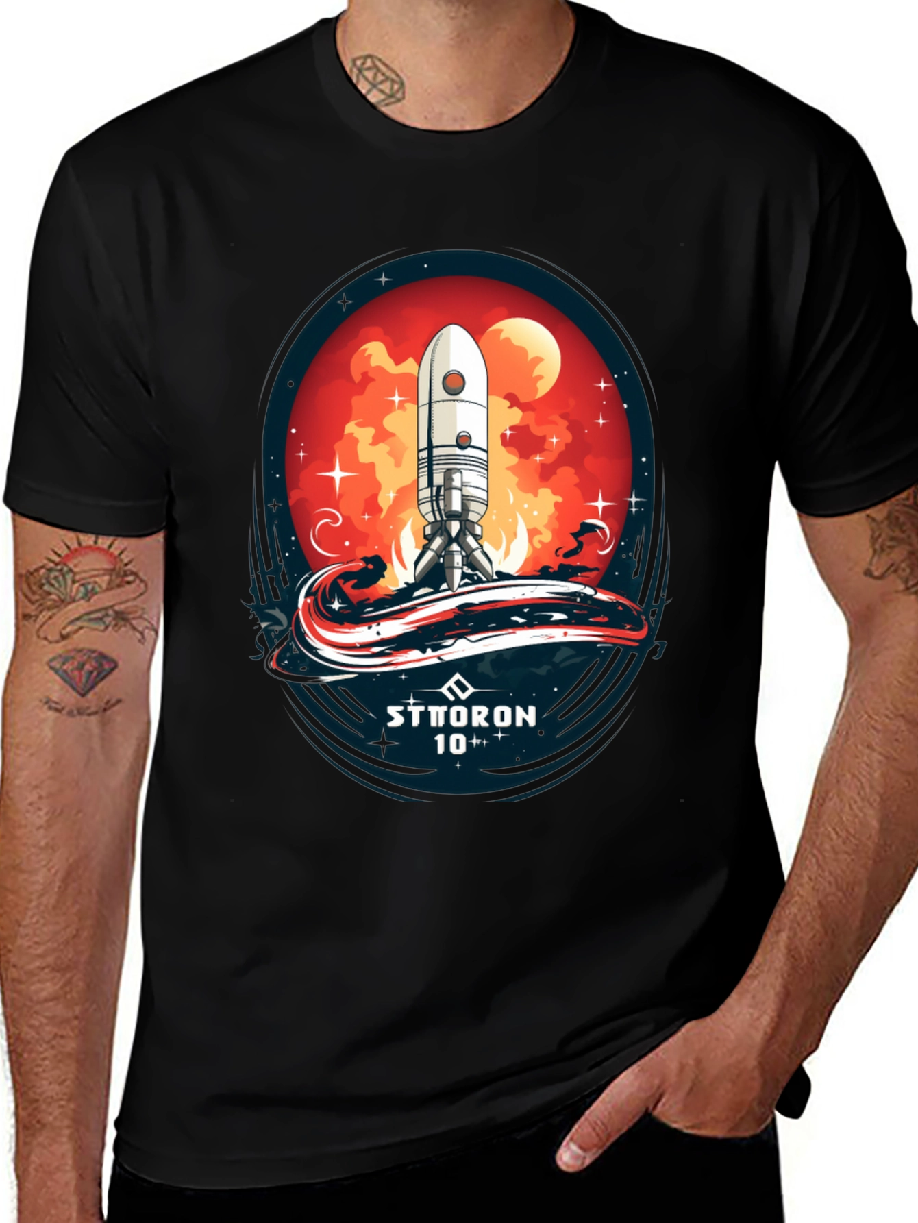 Variant 22 of Sci-Fi Rocket Launch T-Shirt - Sttoron 10+